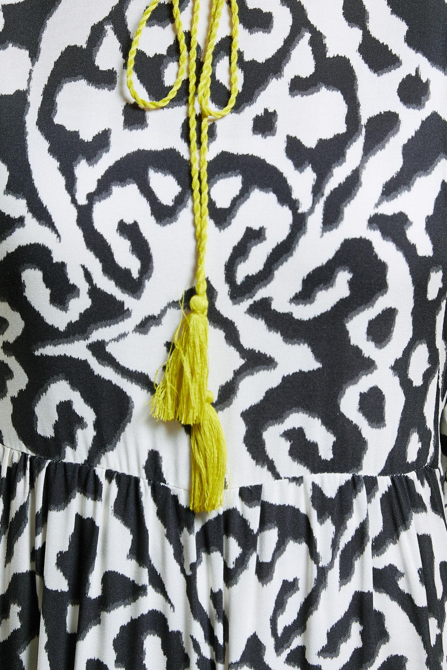 Hijab clothing BLACK PATTERNED VISCOSE DRESS 44599