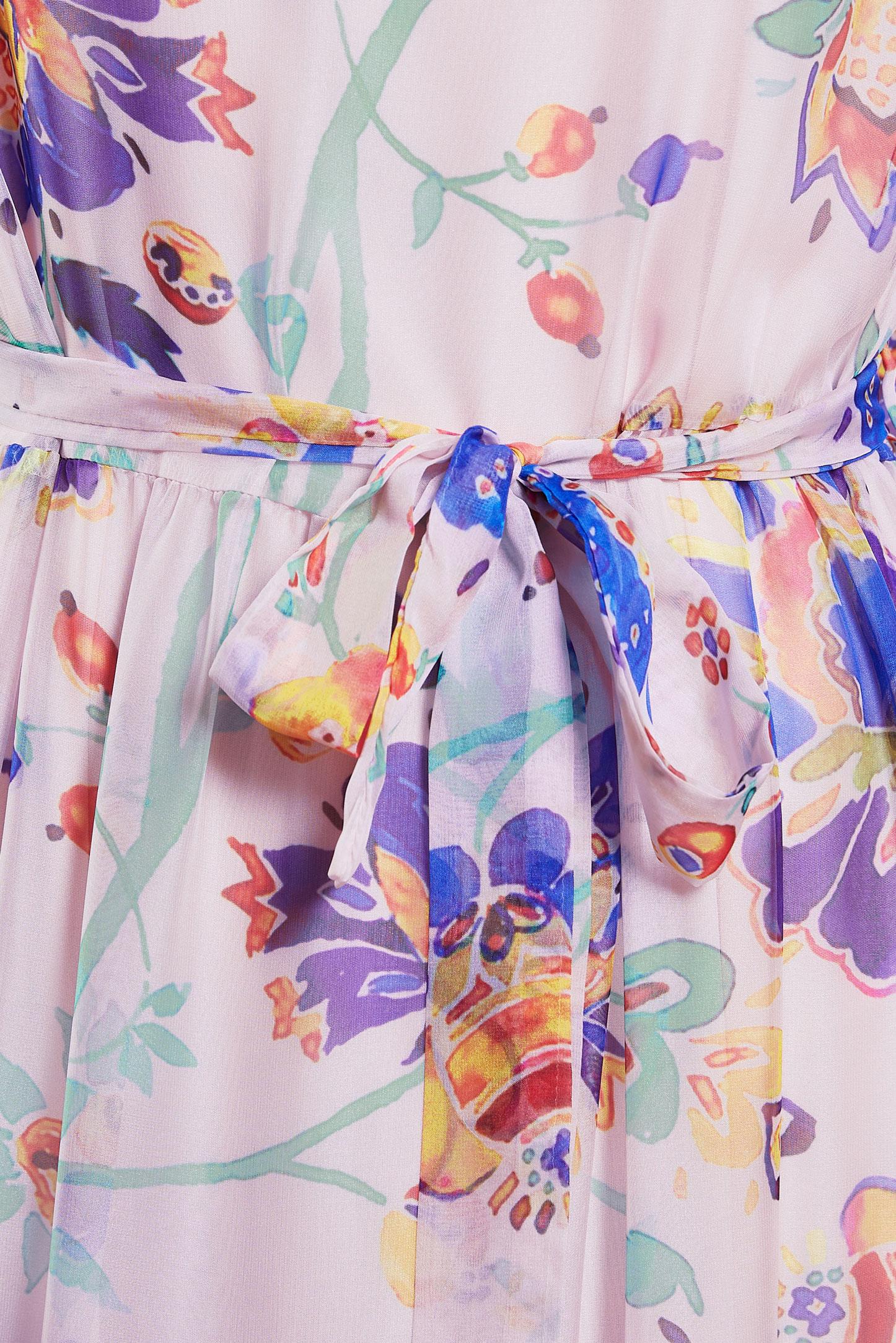 Tesettür giyim TURUNCU ÇİÇEK DESENLİ ŞİFON ELBİSE 44605