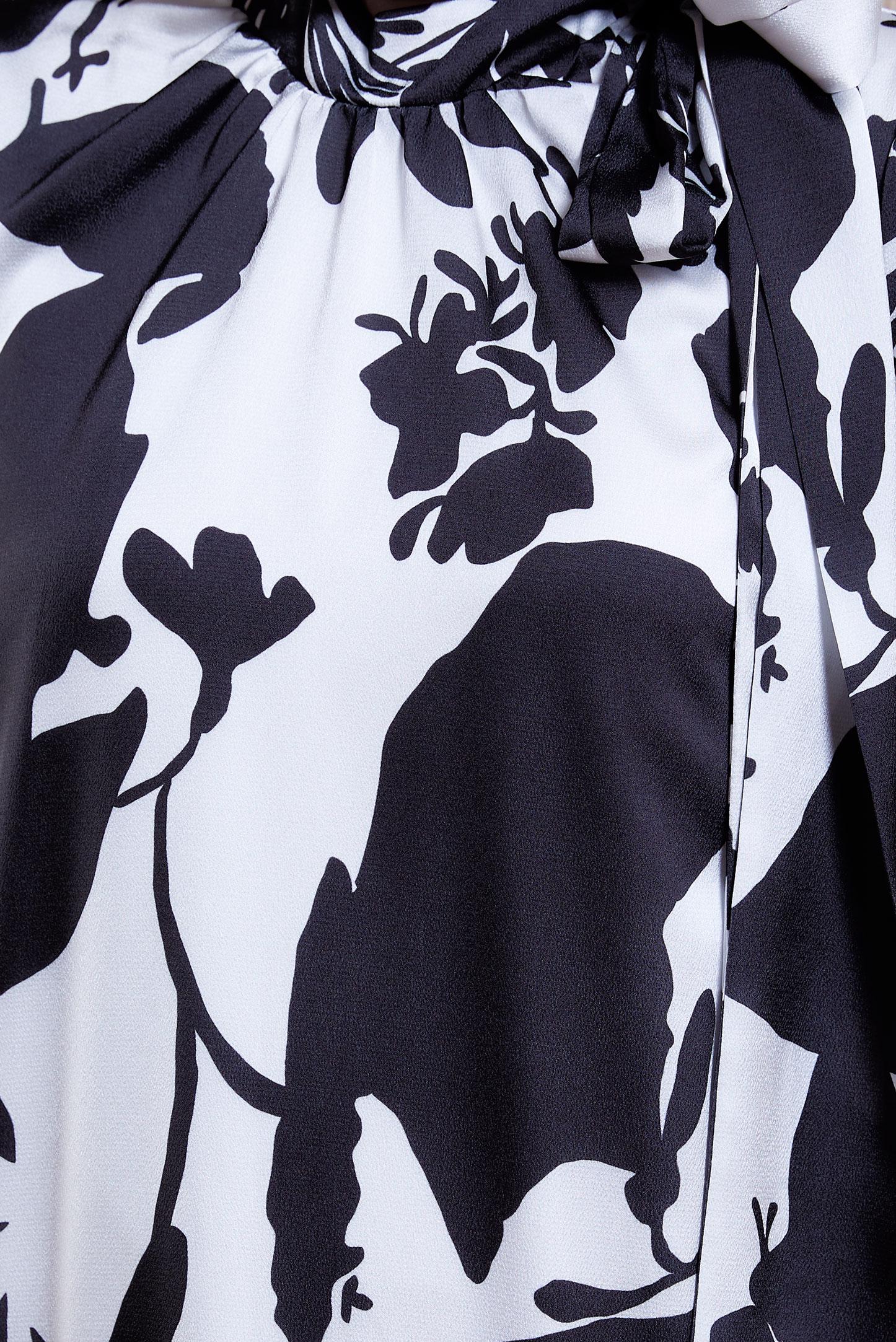 Tesettür giyim SİYAH DESENLİ SATEN TESETTÜR ELBİSE 44606