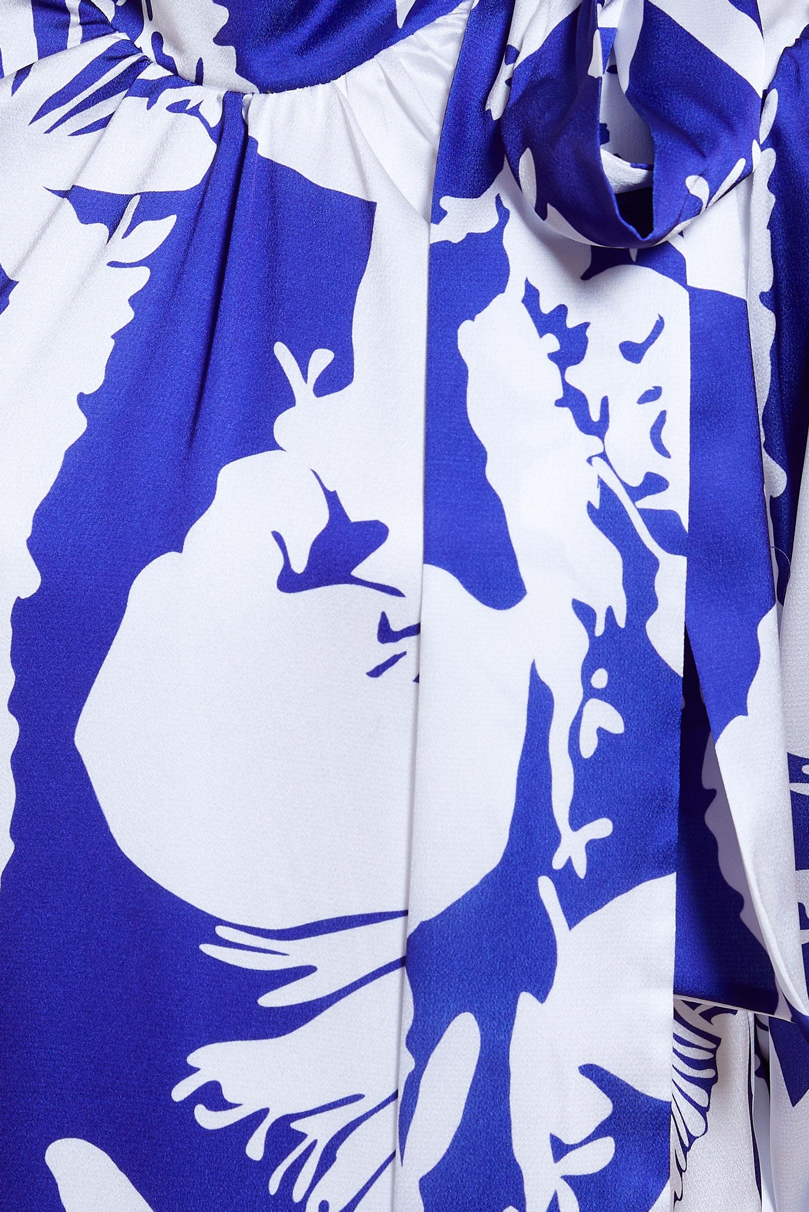 Tesettür giyim LACİVERT DESENLİ SATEN TESETTÜR ELBİSE 44606