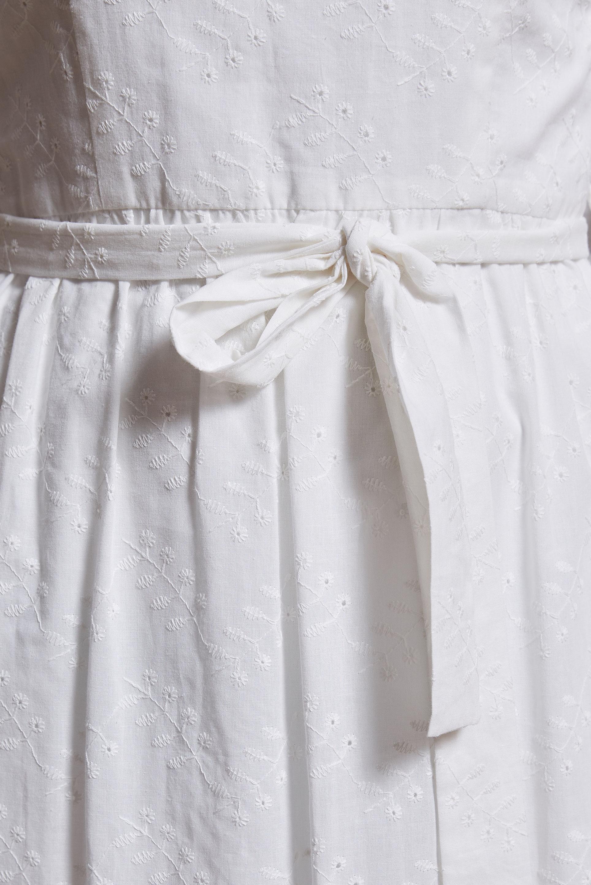 Tesettür giyim BEYAZ KUŞAKLI PAMUKLU ELBİSE 44650