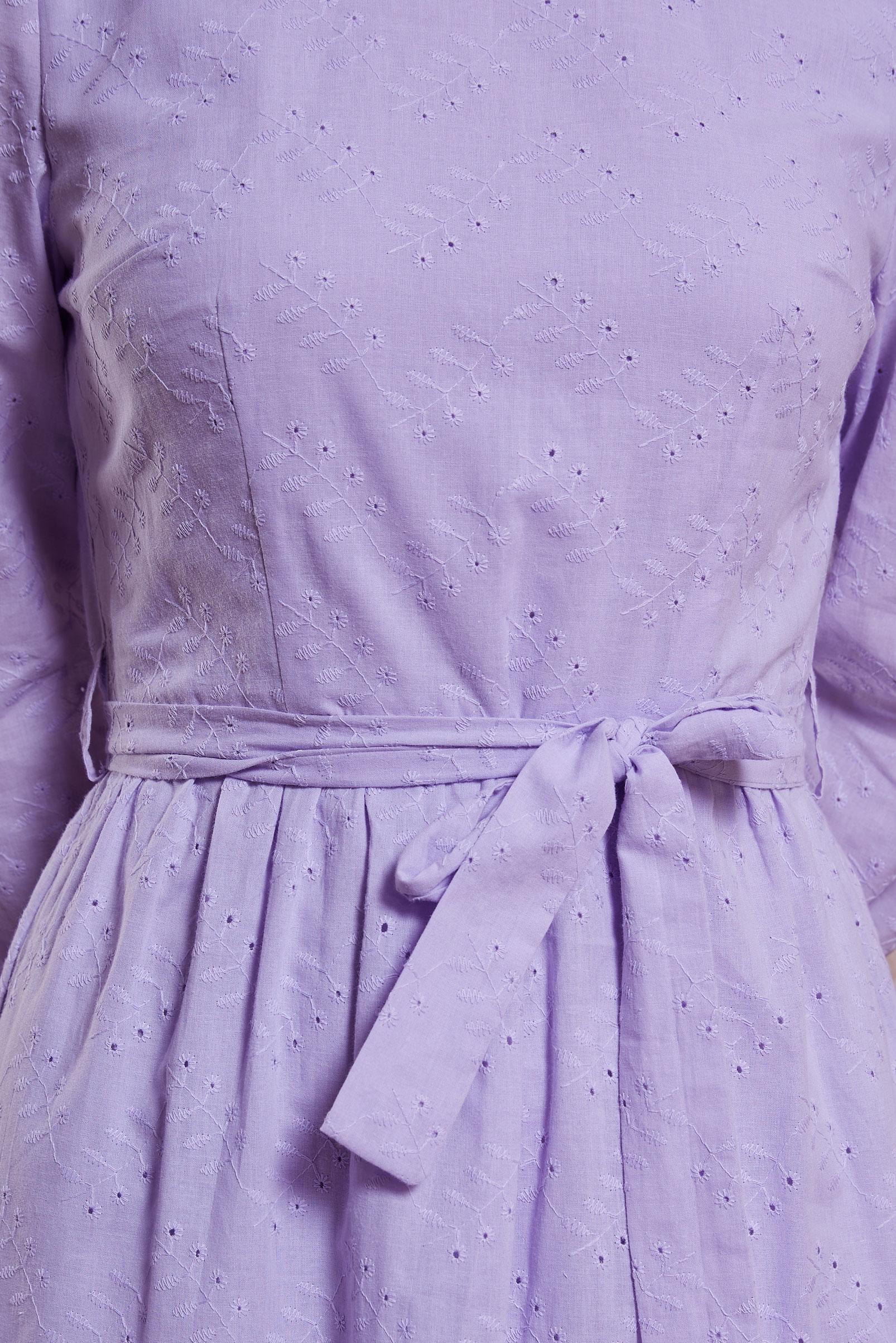 Hijab clothing PURPLE BELTED COTTON DRESS 44650