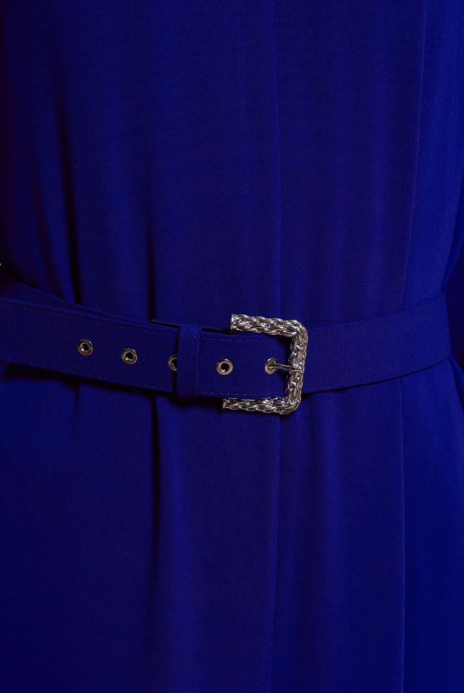 Tesettür giyim LACİVERT KEMERLİ GENİŞ PAÇA TULUM 44651 - ALVİNA