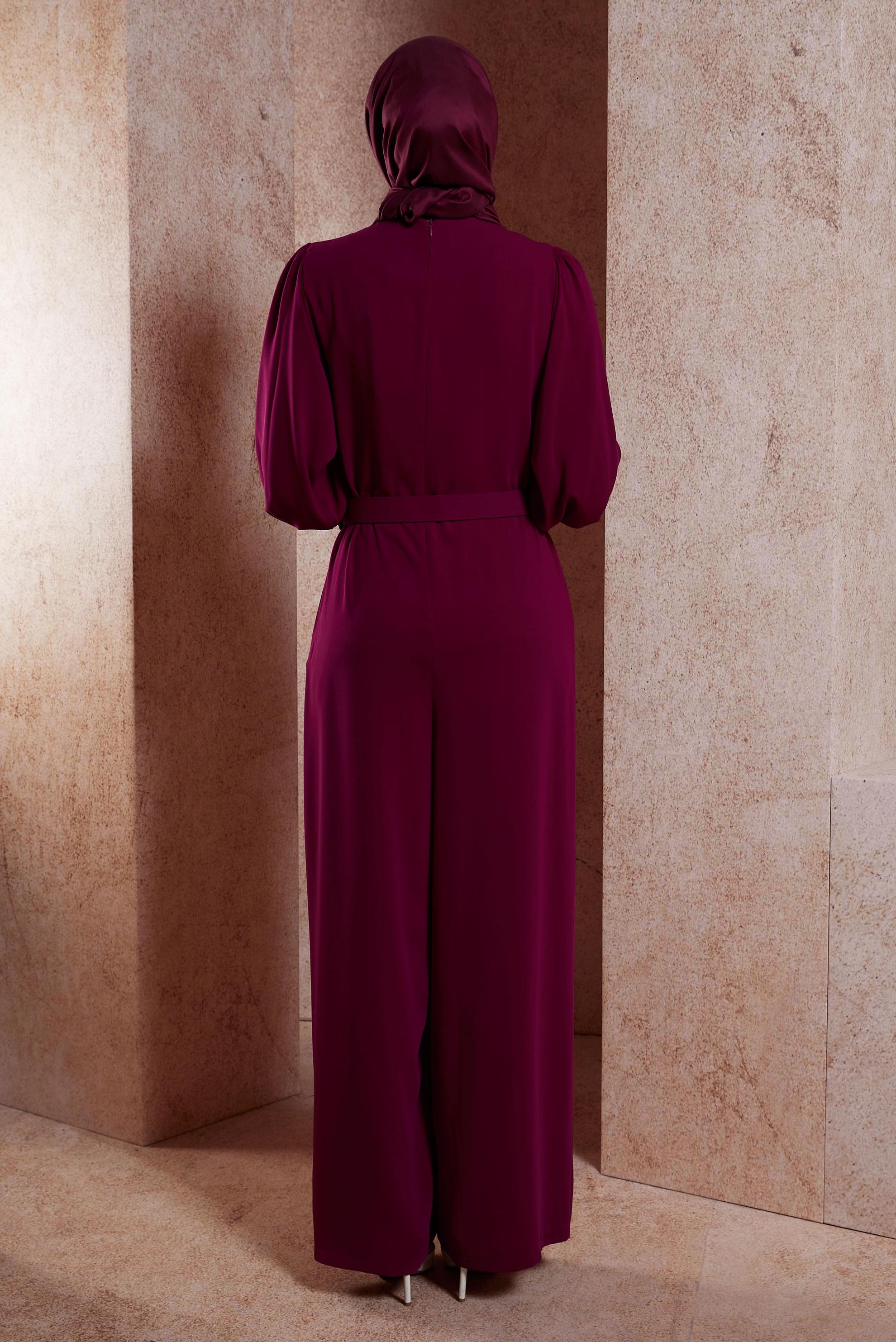 Hijab clothing PURPLE BELTED OVERALLS 44651