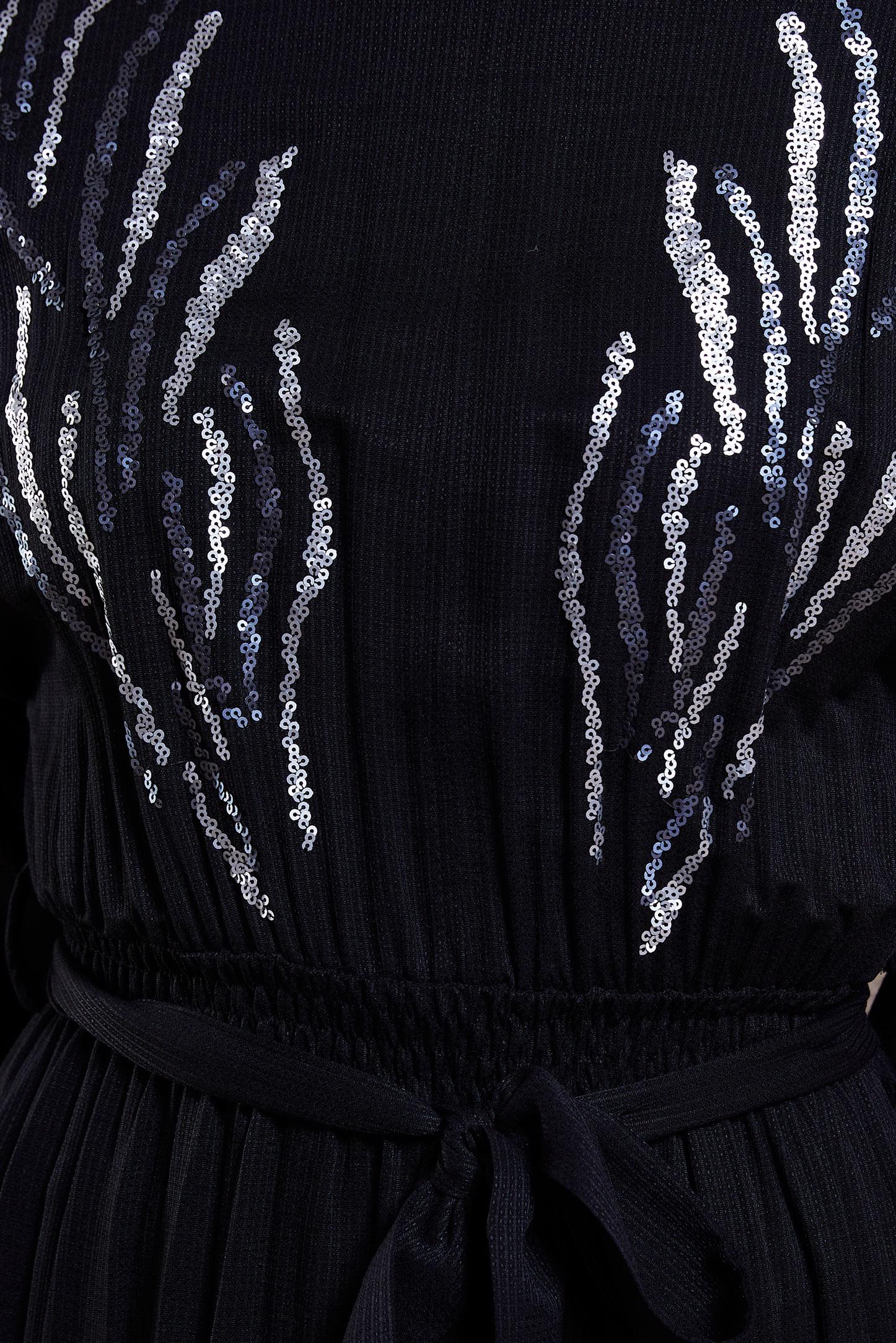 Tesettür giyim SİYAH KUŞAKLI VİSKON ELBİSE 44662