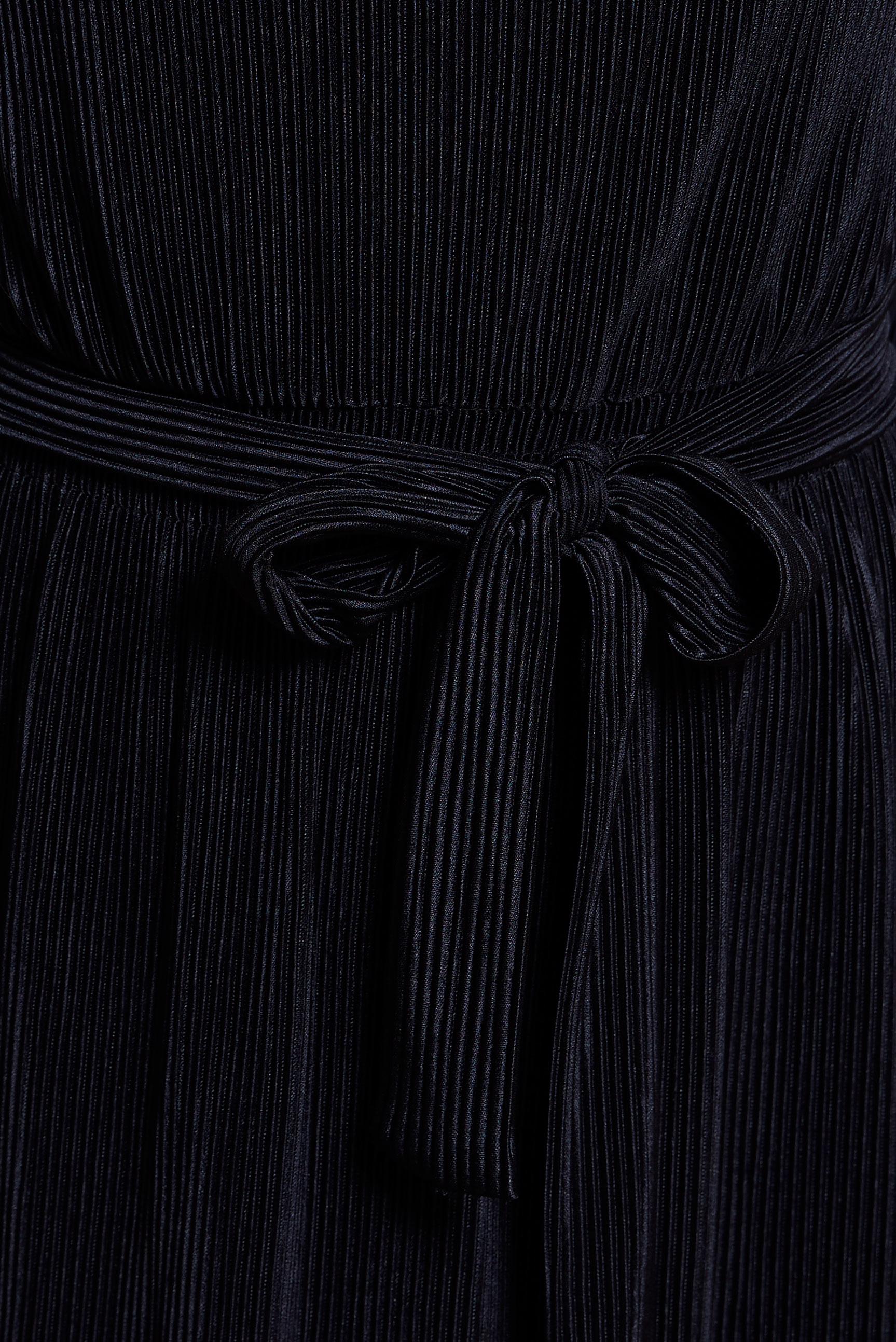 Tesettür giyim SİYAH KUŞAKLI PİLİSELİ ELBİSE 44697