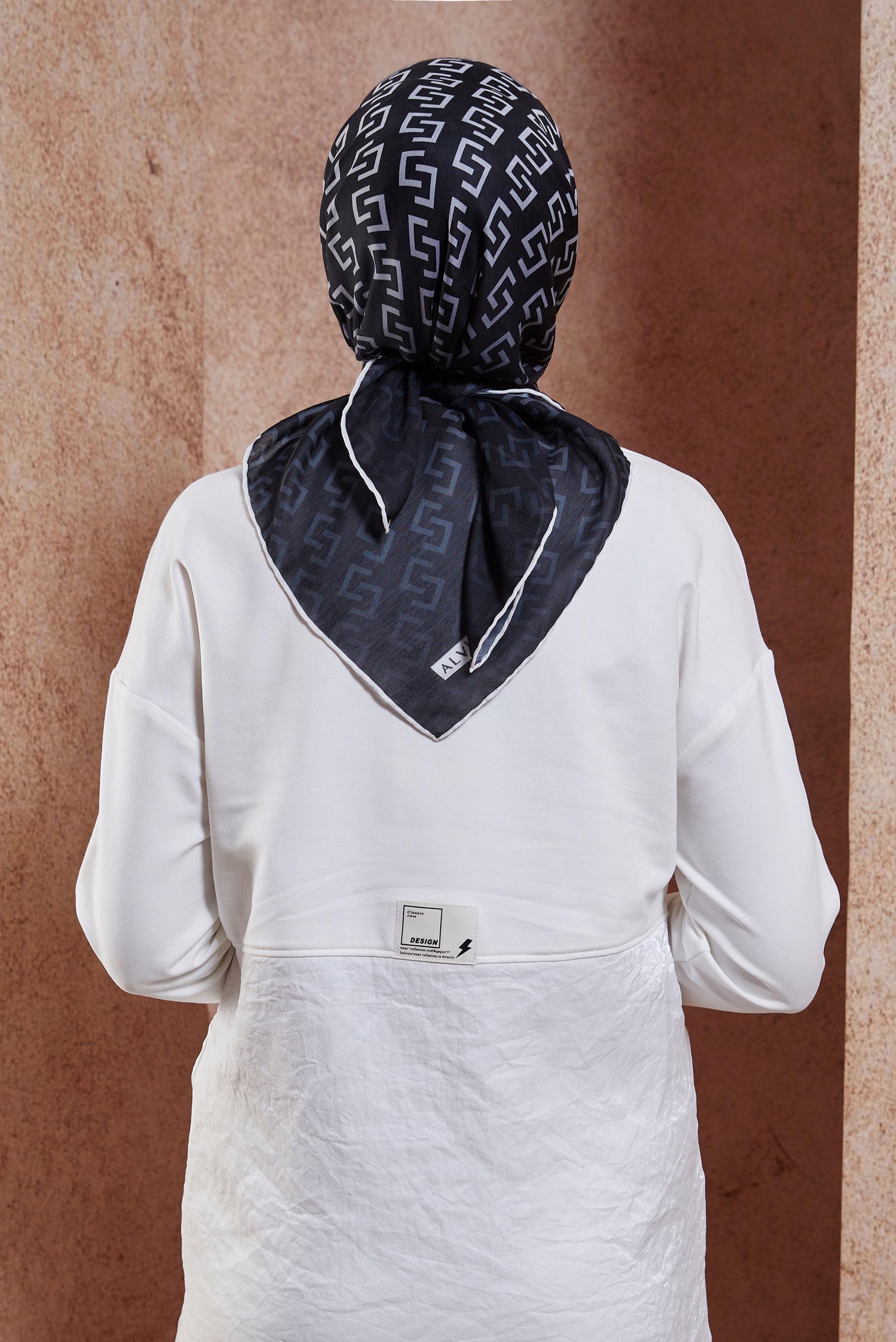 Tesettür giyim SİYAH ALVİNA EŞARP 1188