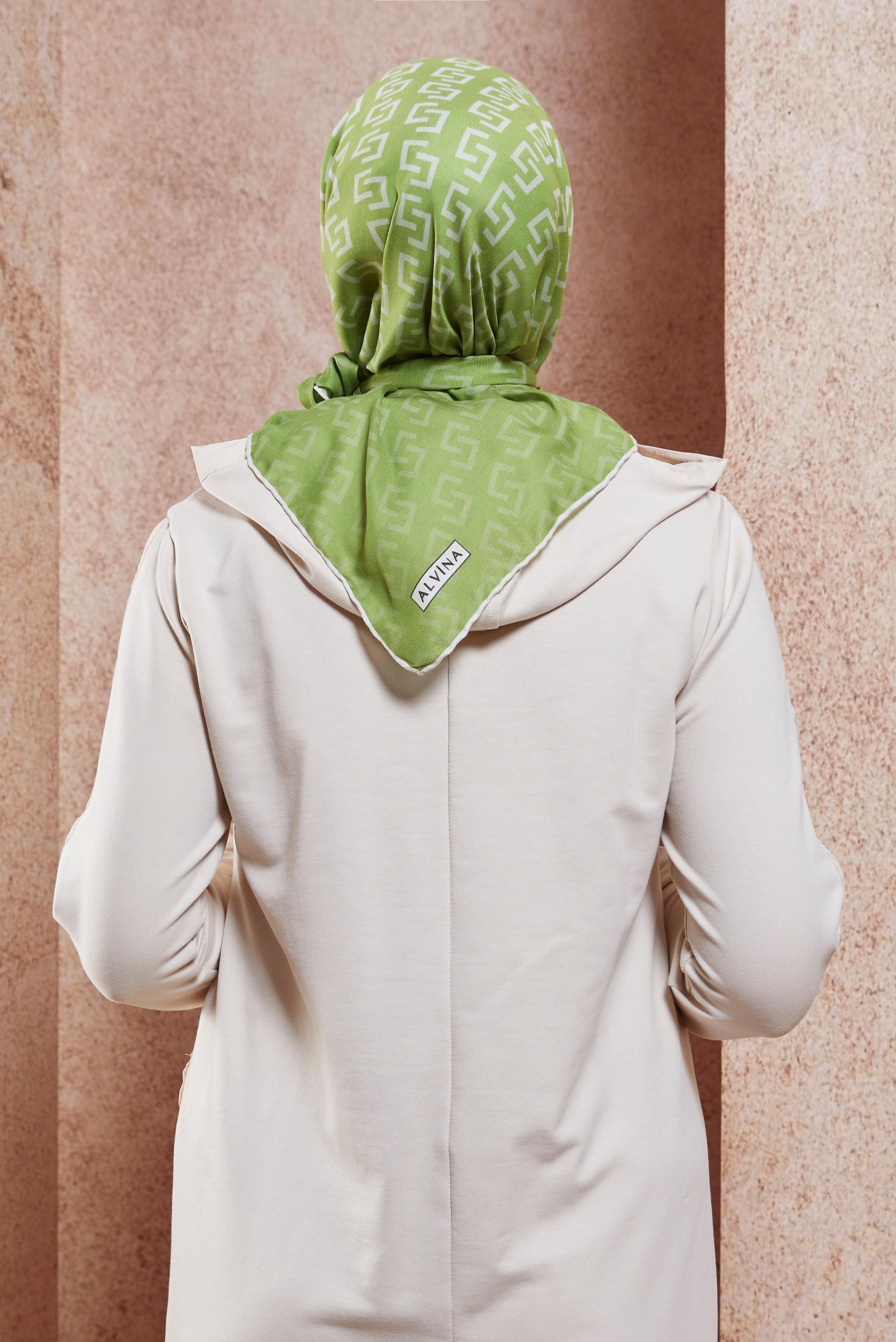 Tesettür giyim YEŞİL ALVİNA EŞARP 1188