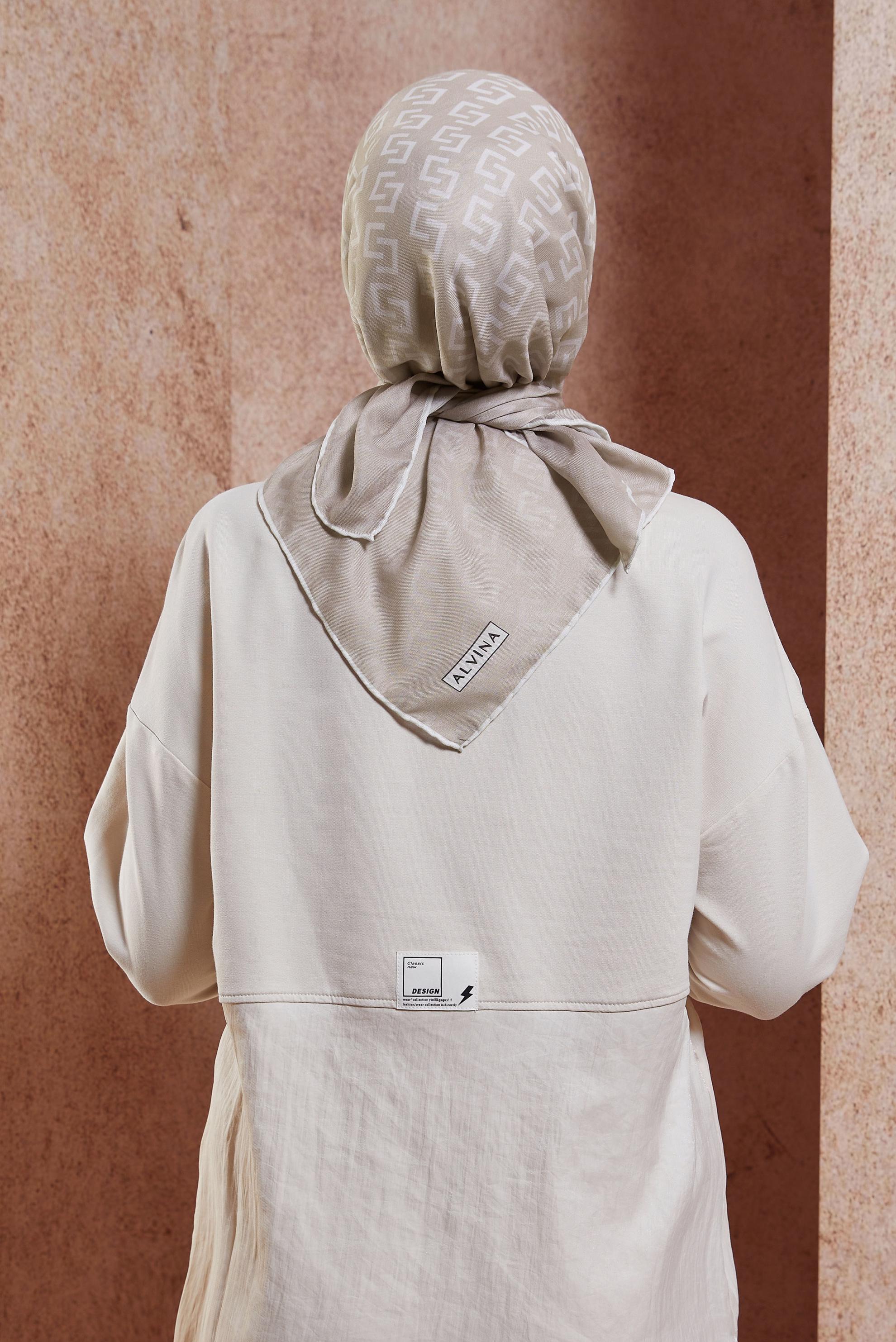 Tesettür giyim BEJ ALVİNA EŞARP 1188