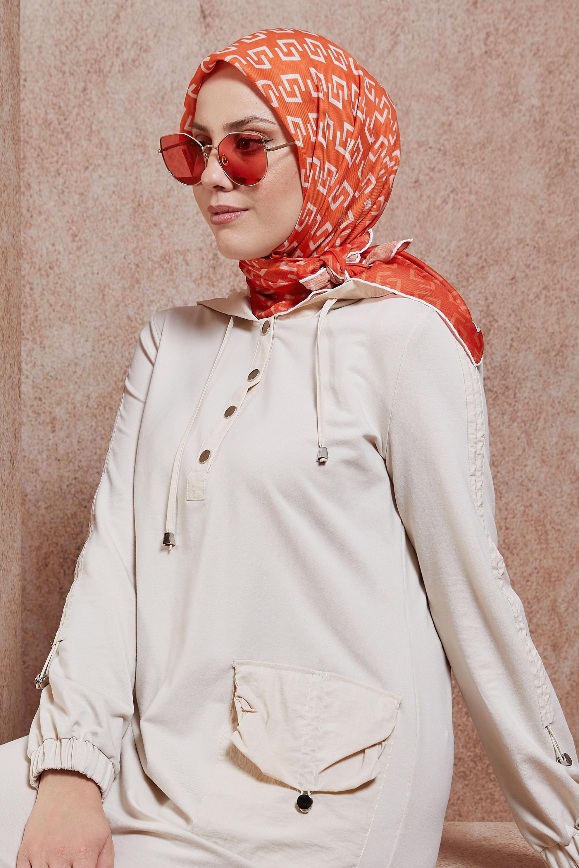 Tesettür giyim TURUNCU ALVİNA EŞARP 1188