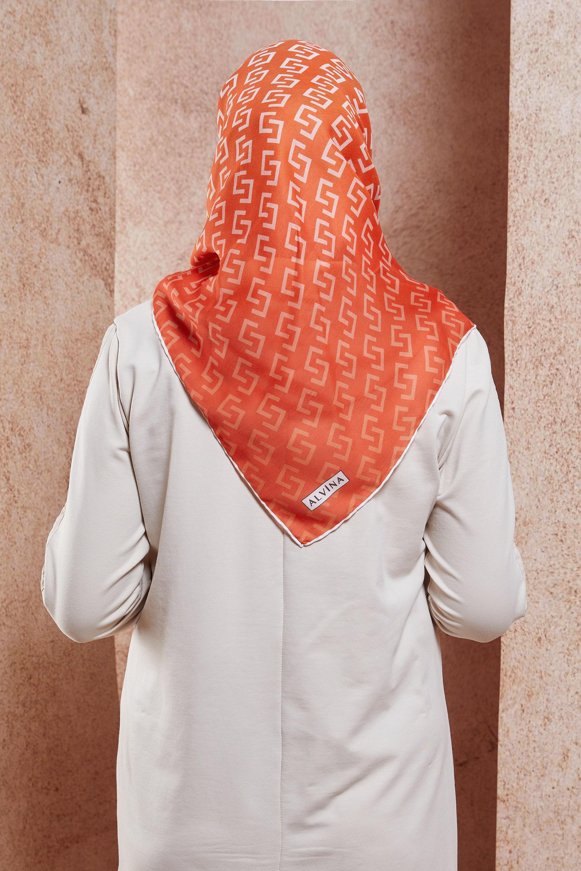 Tesettür giyim TURUNCU ALVİNA EŞARP 1188