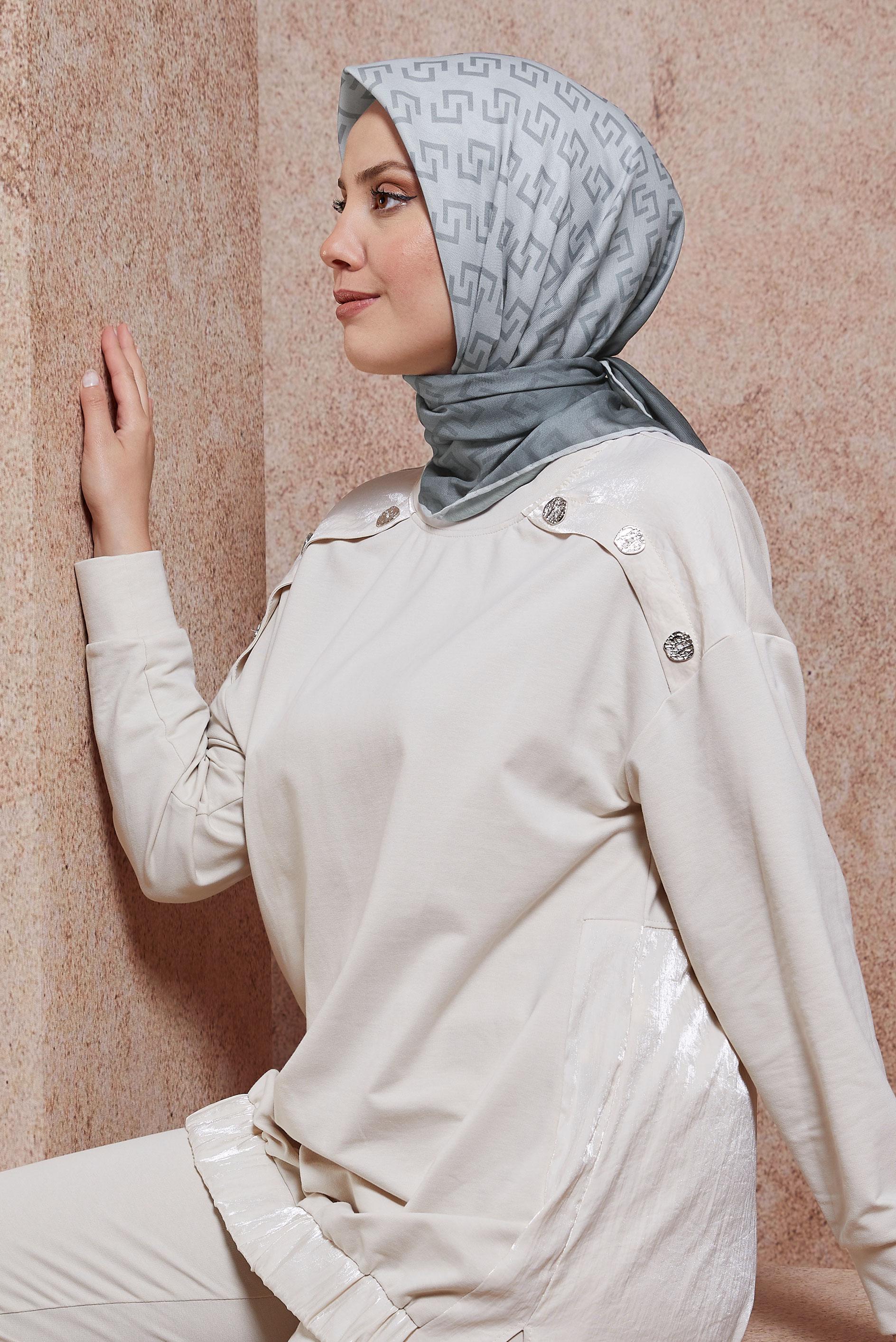 Tesettür giyim GÜMÜŞ ALVİNA EŞARP 1188