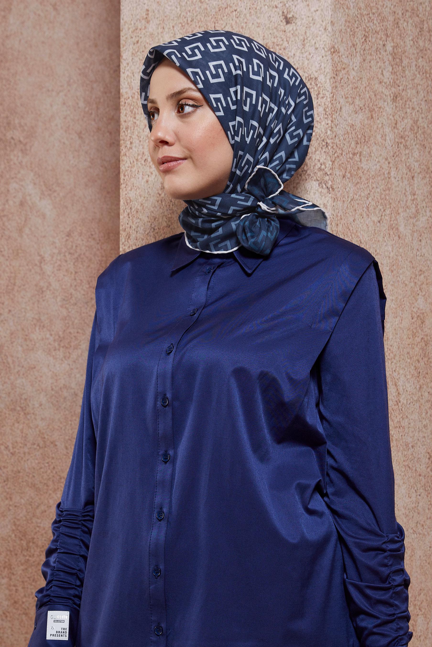 Tesettür giyim LACİVERT ALVİNA EŞARP 1188