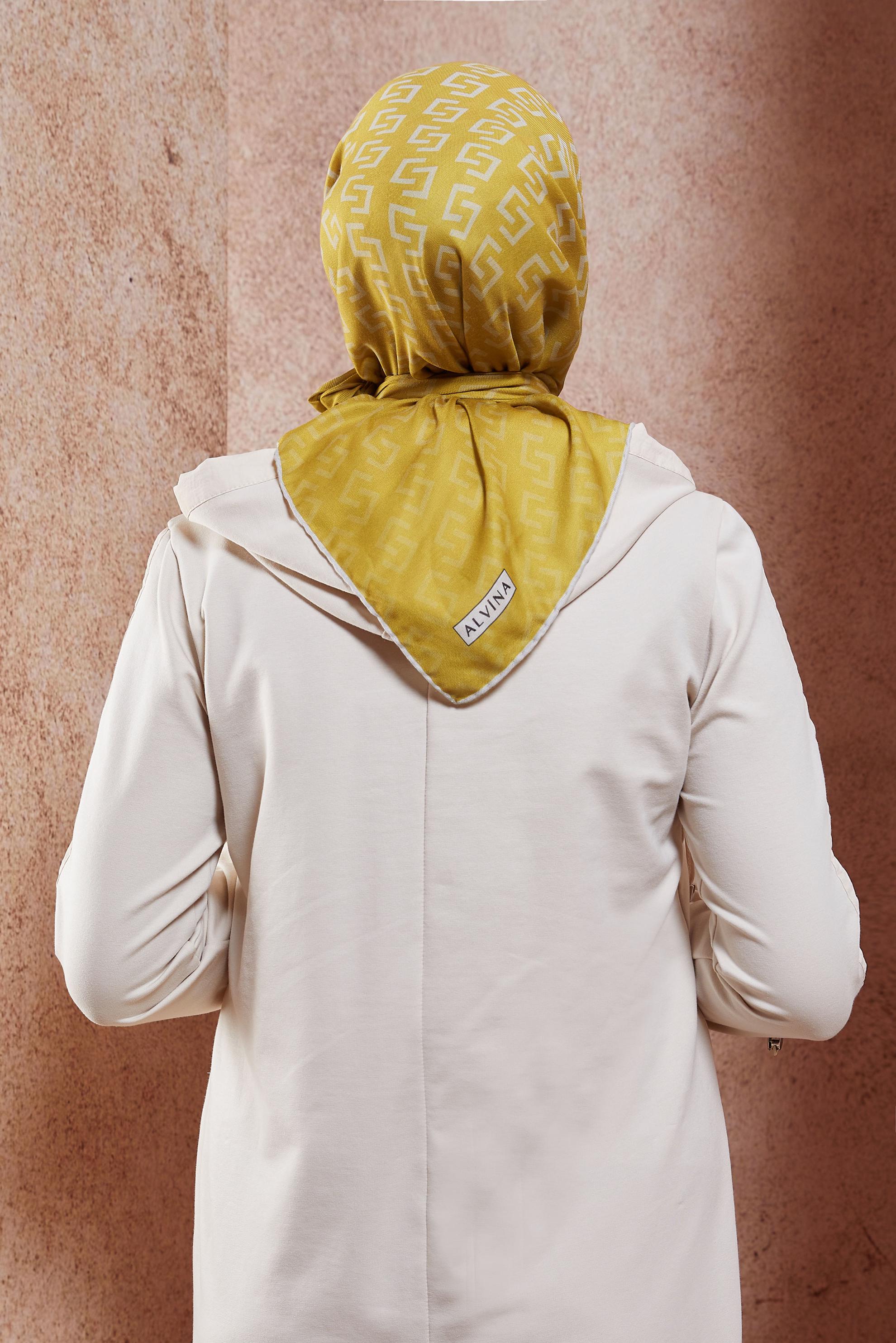 Tesettür giyim SARI ALVİNA EŞARP 1188