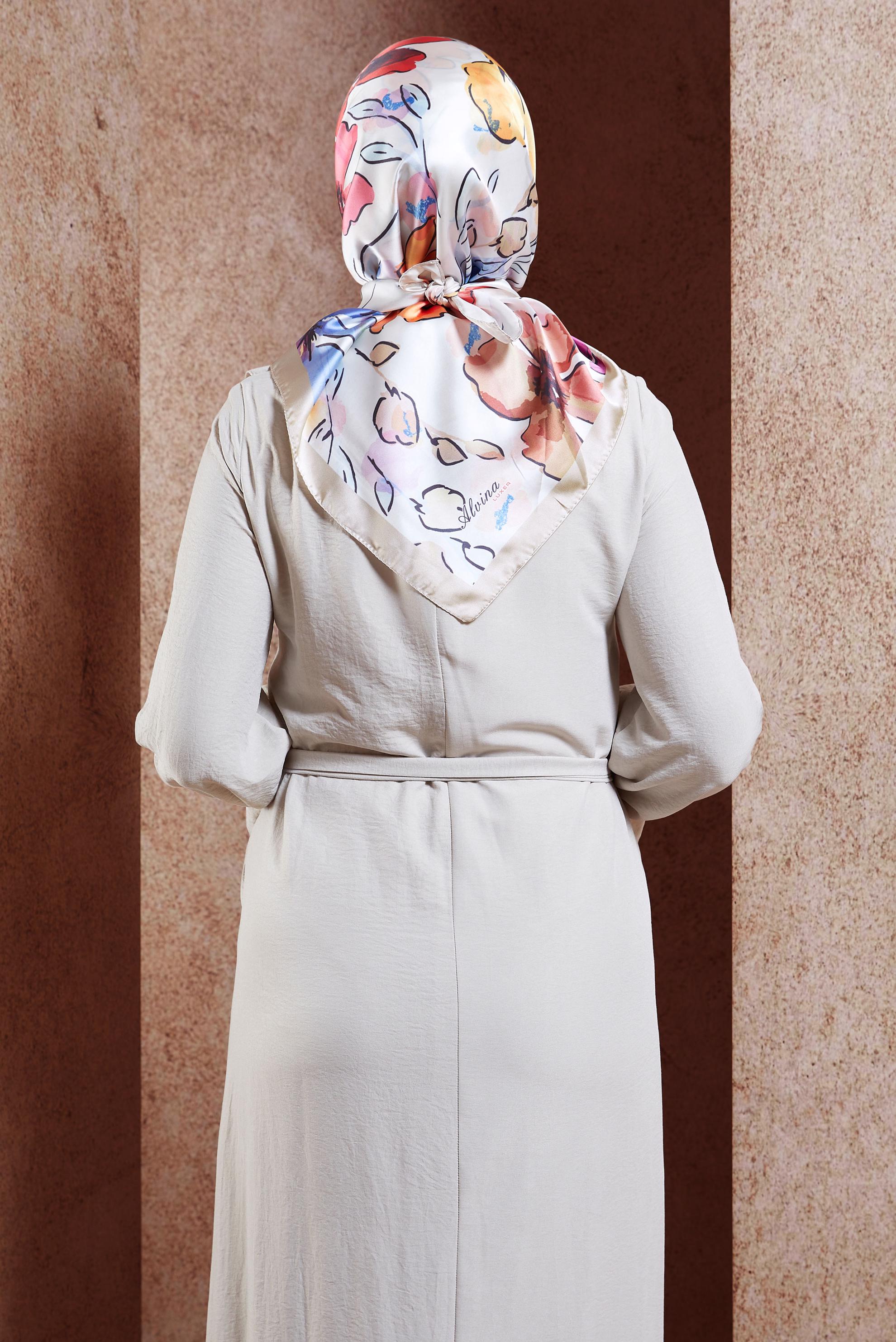 Hijab clothing BEIGE ALVINA PATTERNED SCARF 3223