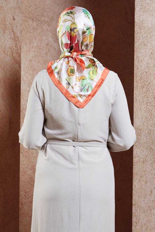 Tesettür giyim TURUNCU ALVİNA DİJİTAL EŞARP 3223 - ALVİNA