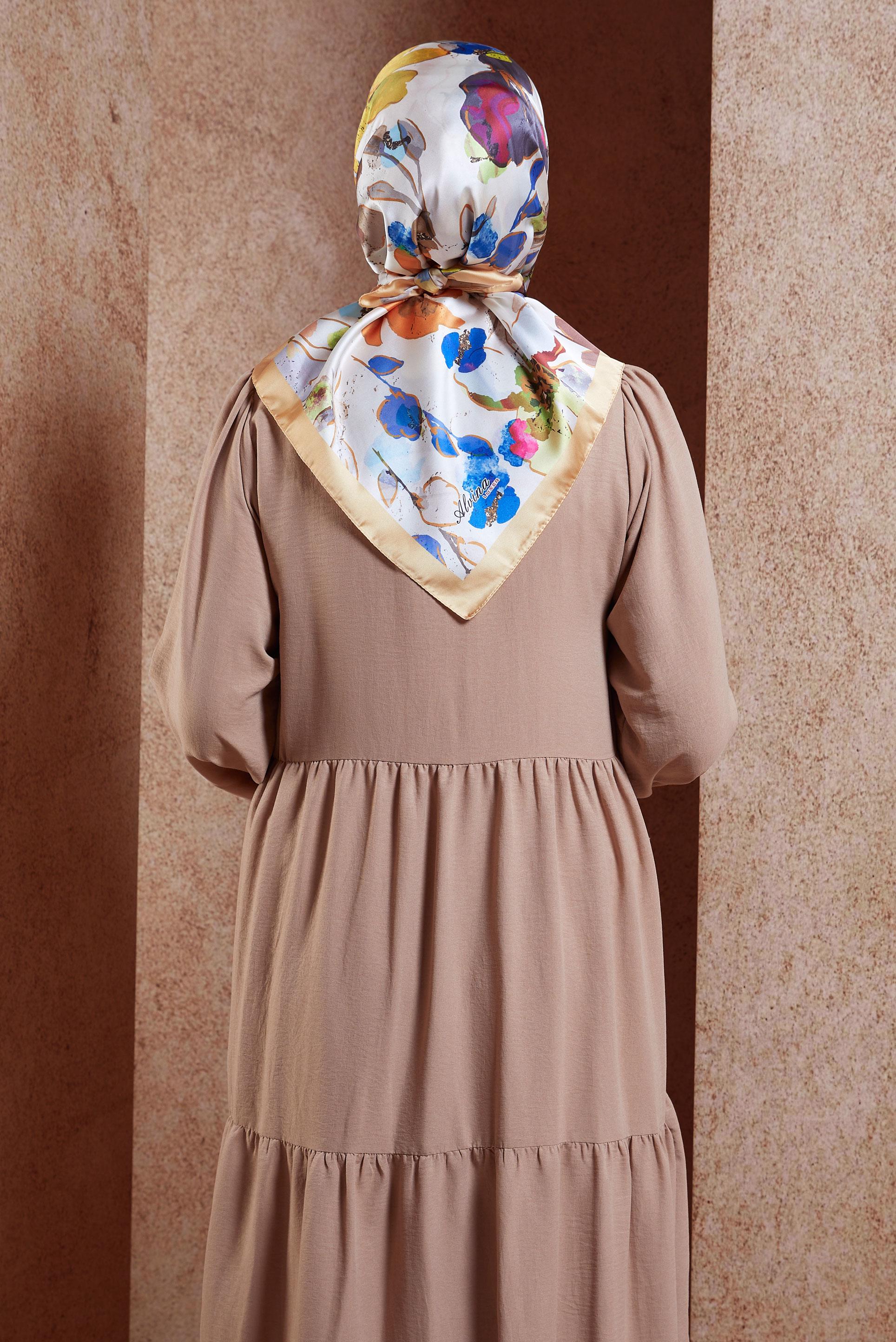 Tesettür giyim ALTIN ALVİNA DİJİTAL EŞARP 3223