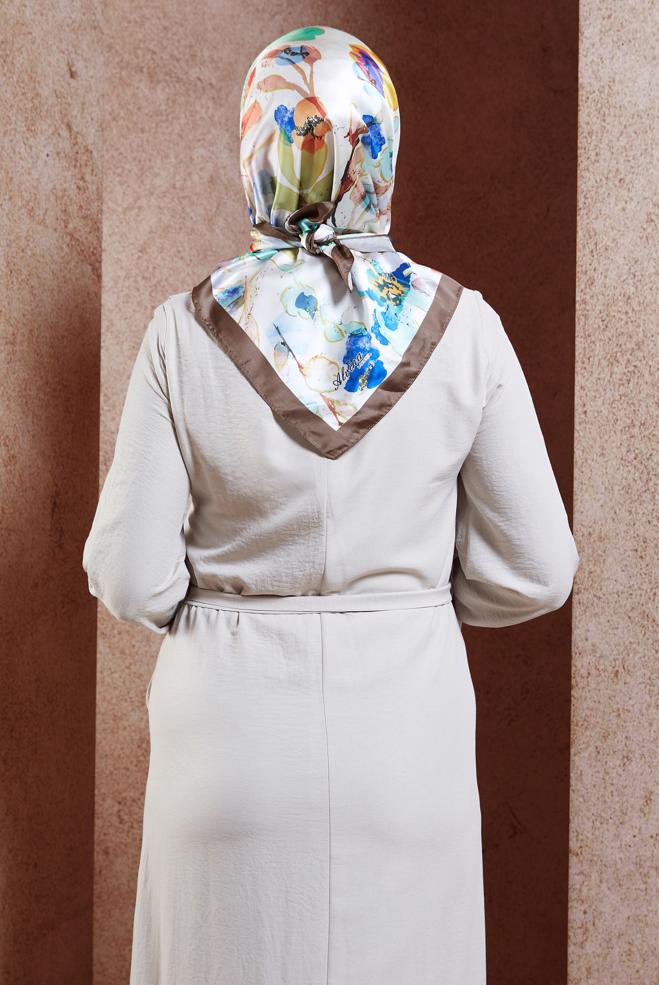 Tesettür giyim KAHVE ALVİNA DİJİTAL EŞARP 3223 - ALVİNA