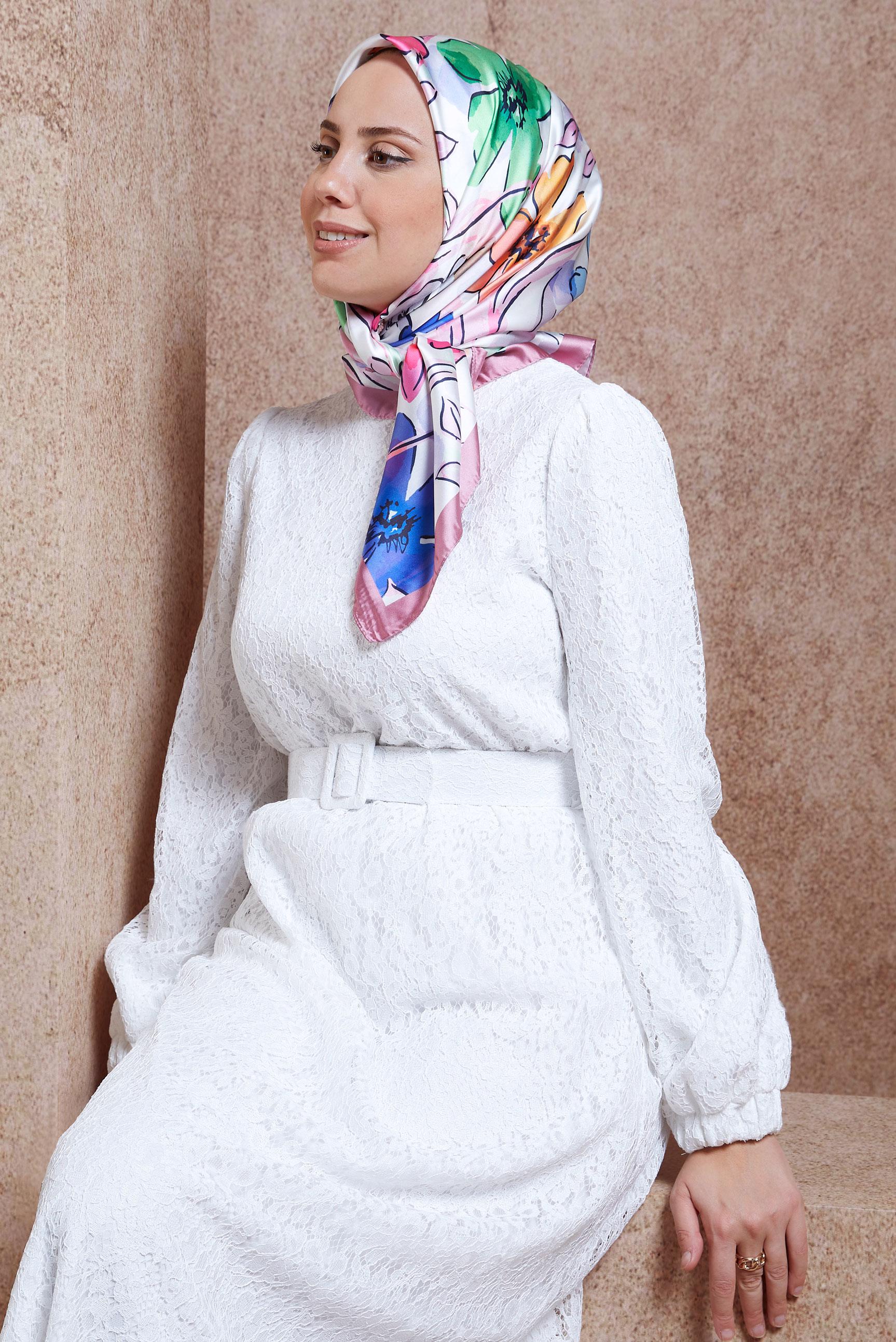 Vêtements hijab POUDRE ÉCHARPE À MOTIFS ALVINA 3223