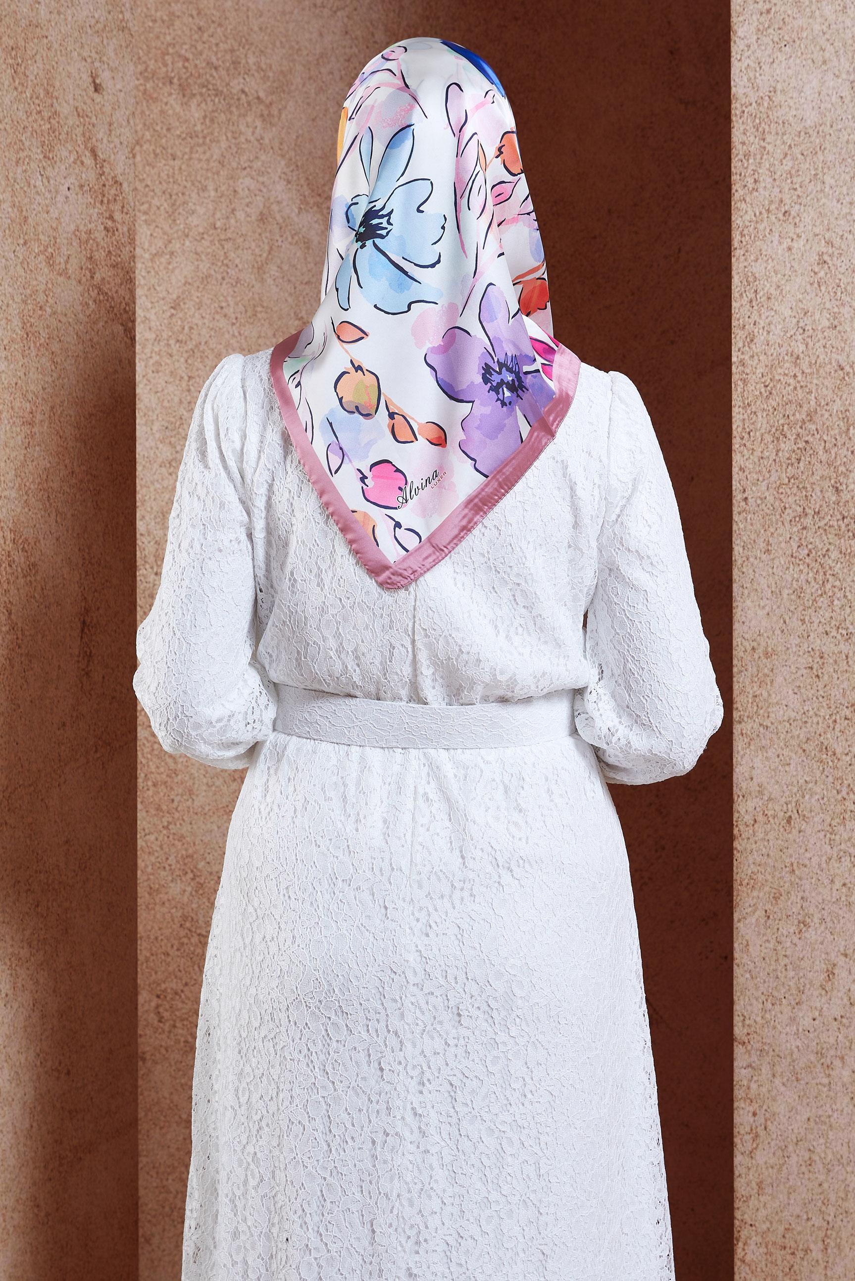 Vêtements hijab POUDRE ÉCHARPE À MOTIFS ALVINA 3223
