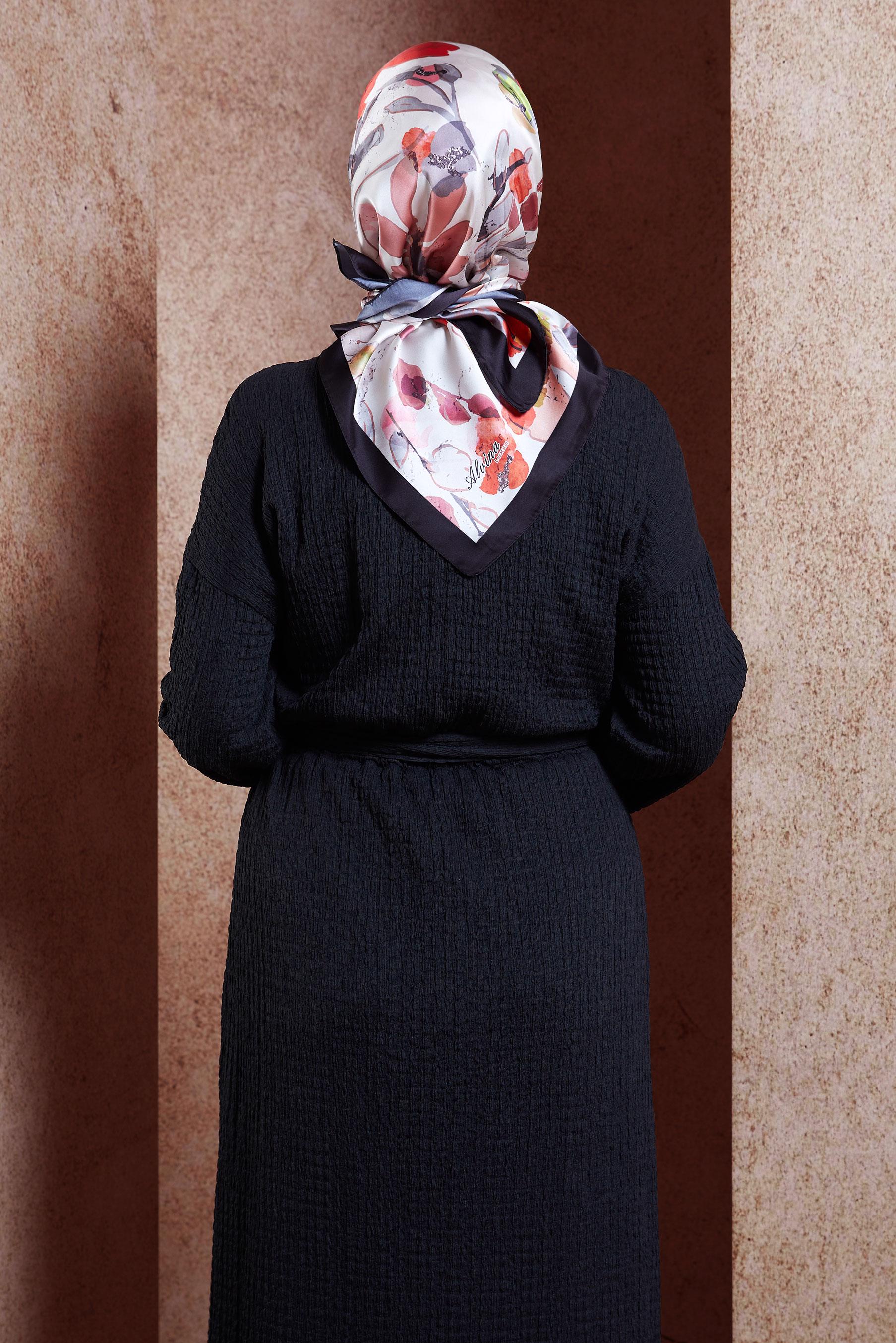 Vêtements hijab NOIR ÉCHARPE À MOTIFS ALVINA 3223