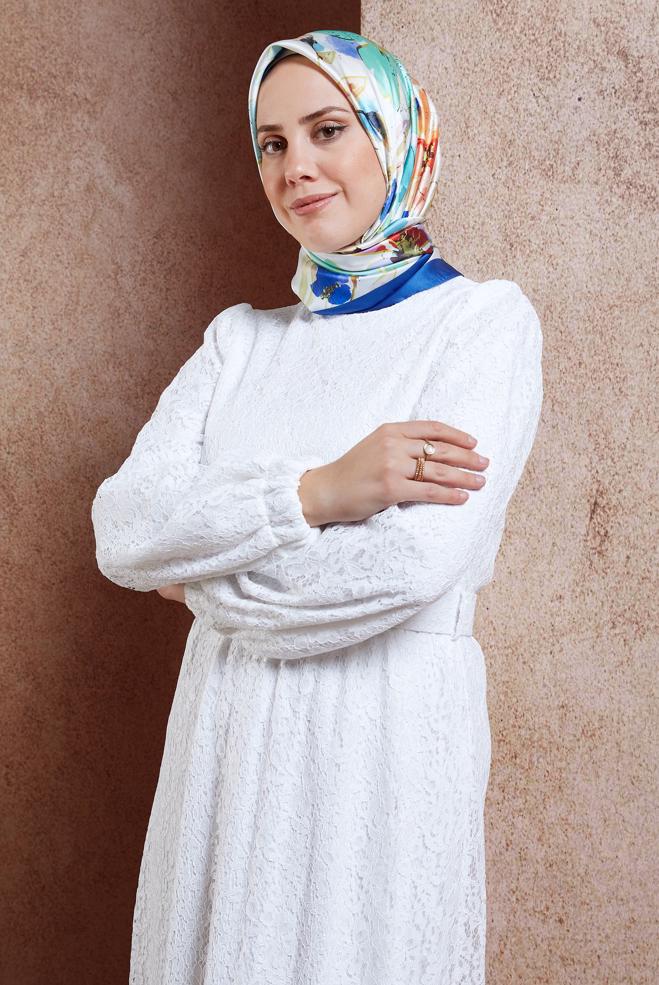 Tesettür giyim LACİVERT ALVİNA DİJİTAL EŞARP 3223 - ALVİNA