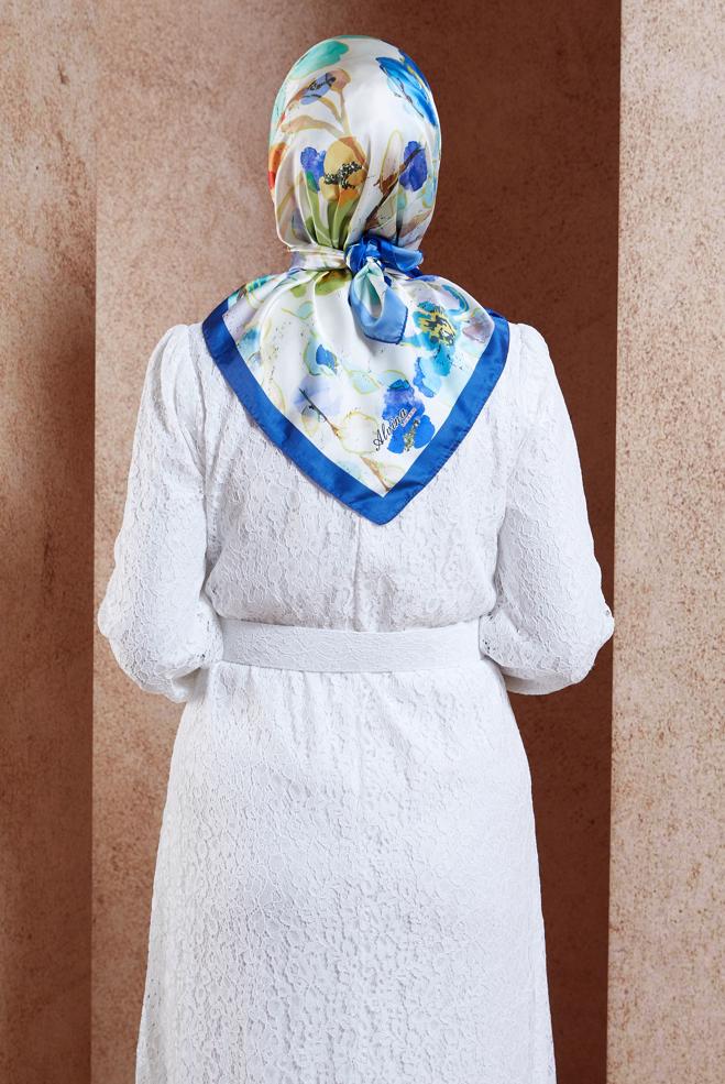 Tesettür giyim LACİVERT ALVİNA DİJİTAL EŞARP 3223 - ALVİNA