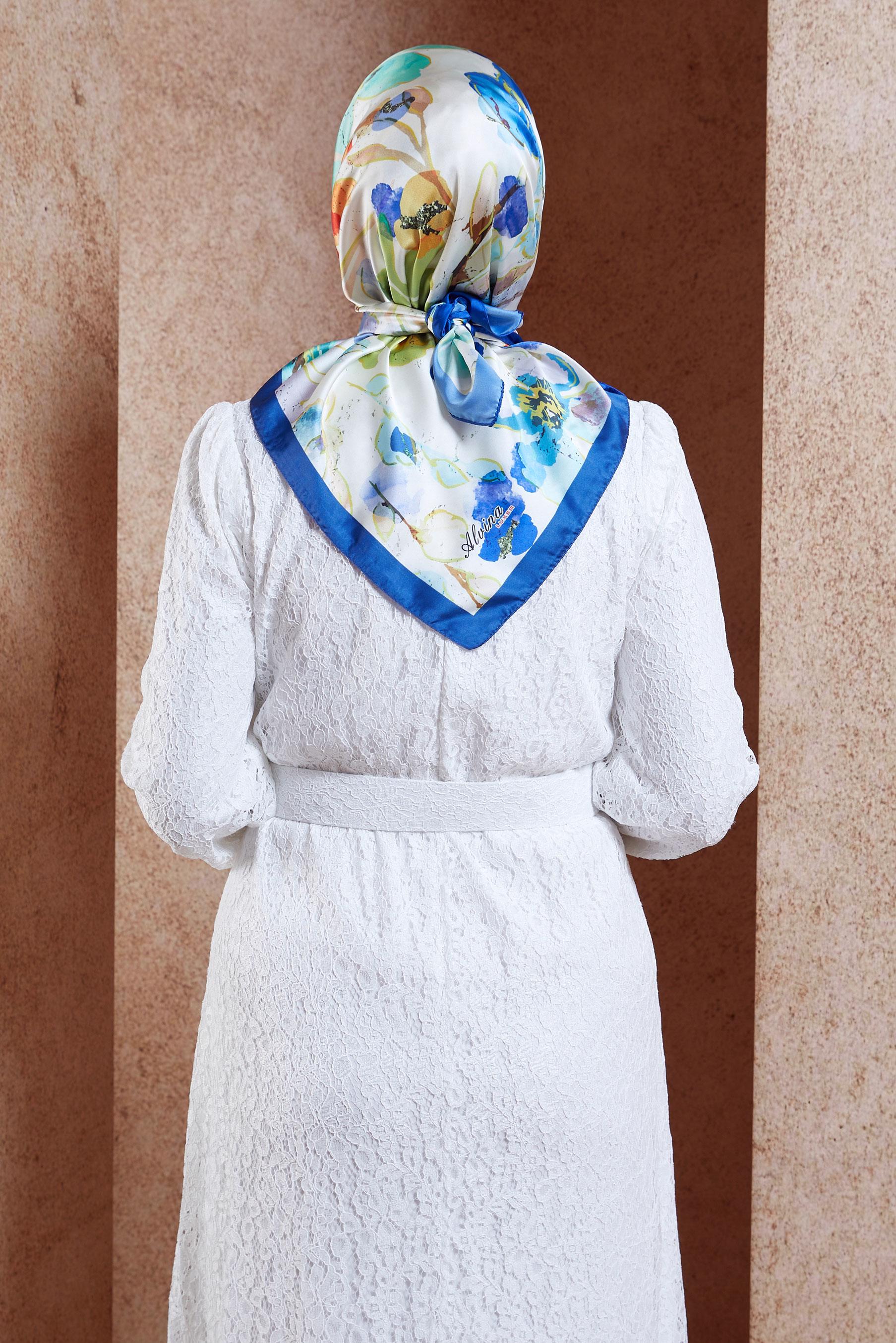 Vêtements hijab BLEU MARINE ÉCHARPE À MOTIFS ALVINA 3223