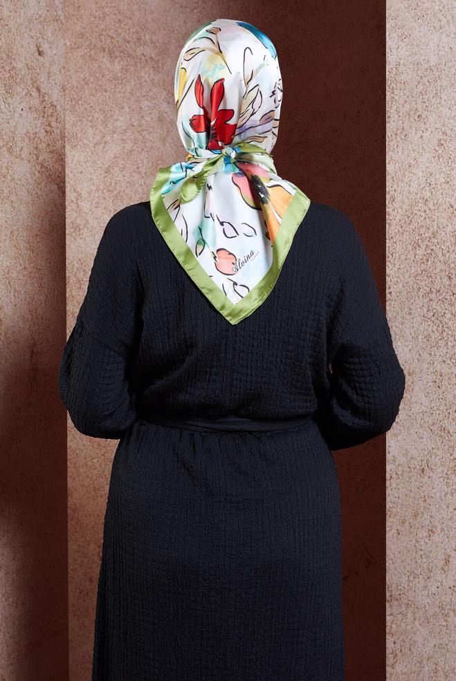 Tesettür giyim YEŞİL ALVİNA DİJİTAL EŞARP 3223 - ALVİNA