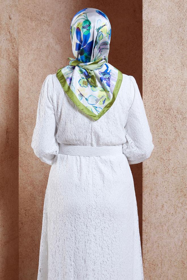 Tesettür giyim YEŞİL ALVİNA DİJİTAL EŞARP 3223 - ALVİNA