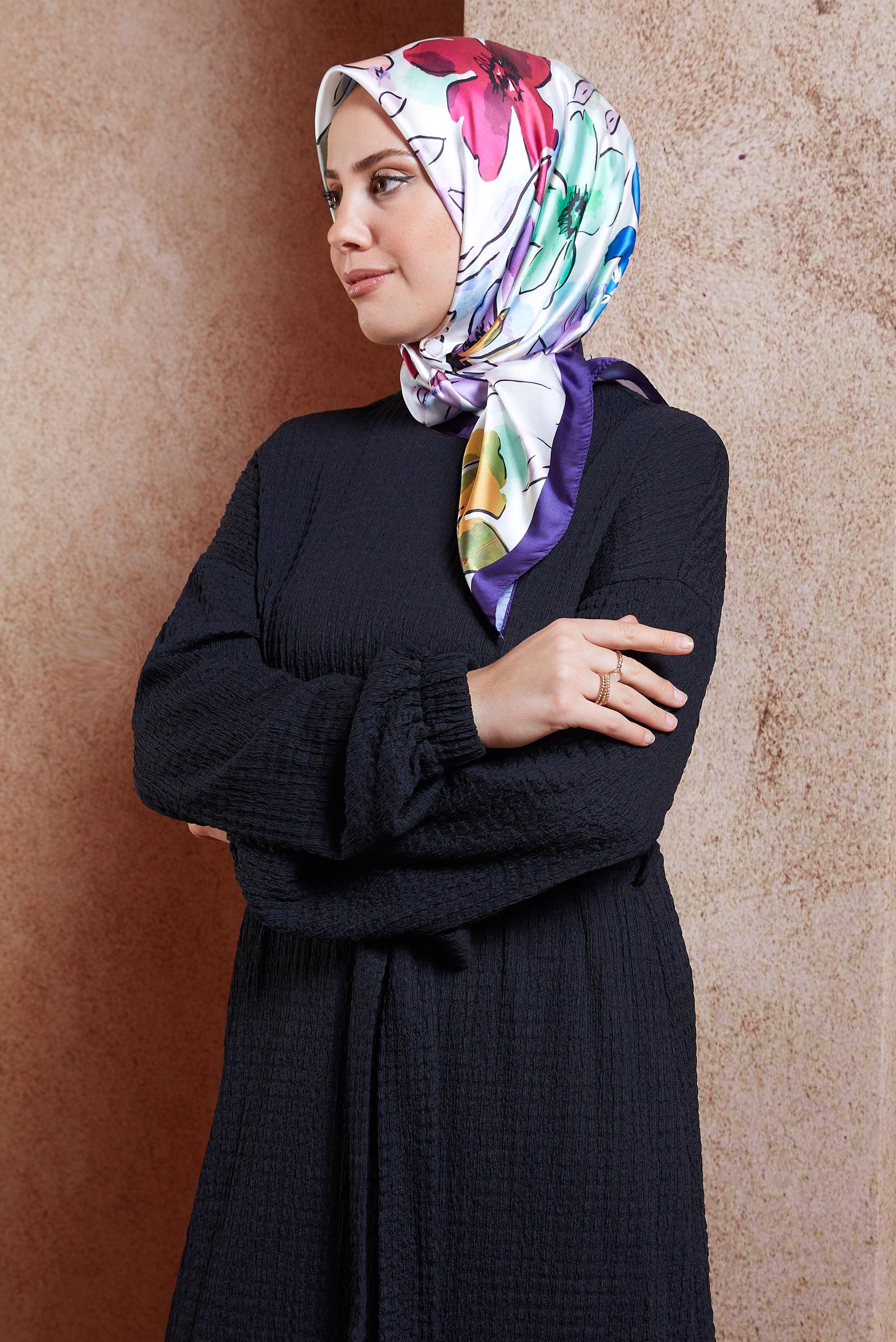 Vêtements hijab POURPRE ÉCHARPE À MOTIFS ALVINA 3223
