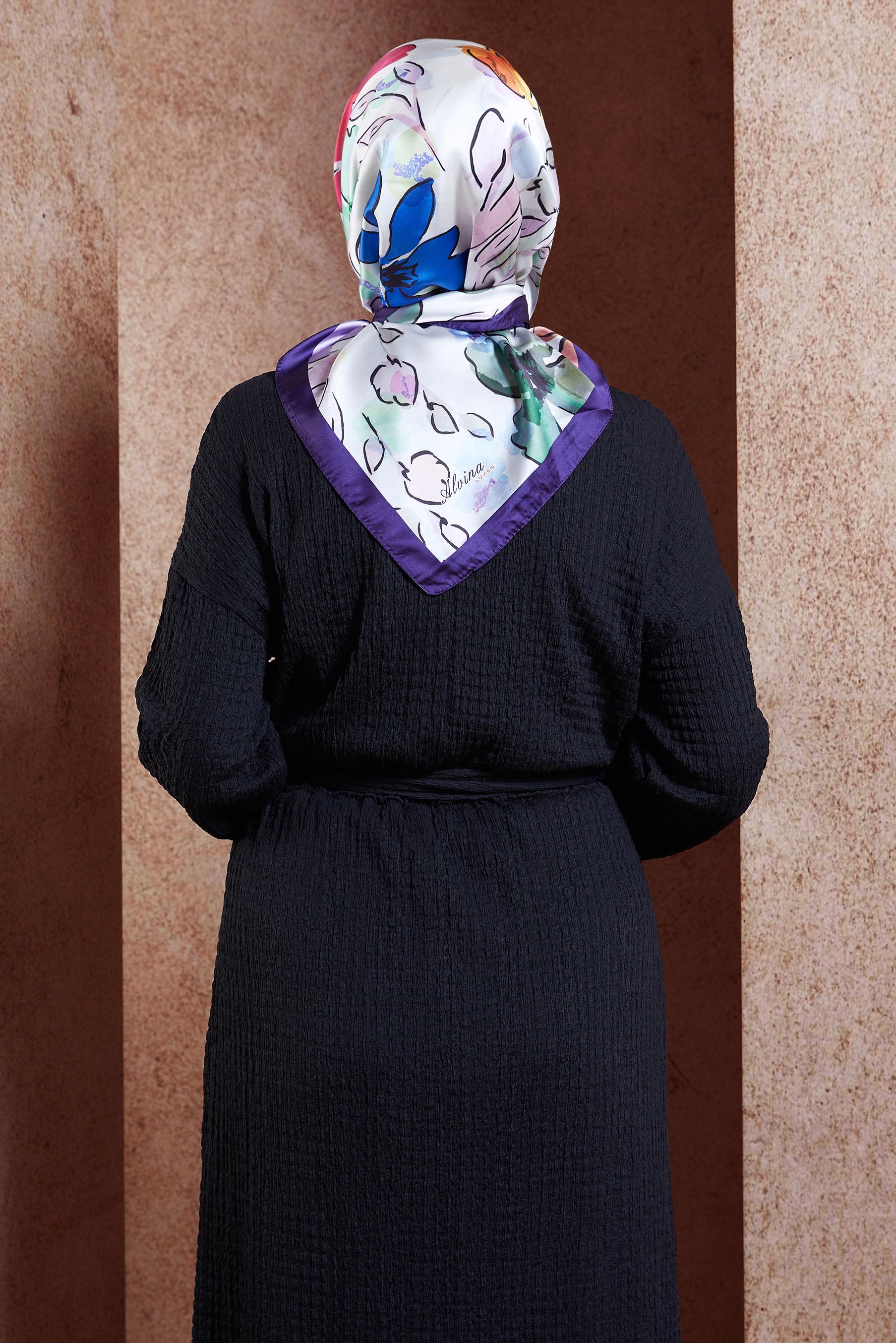 Vêtements hijab POURPRE ÉCHARPE À MOTIFS ALVINA 3223