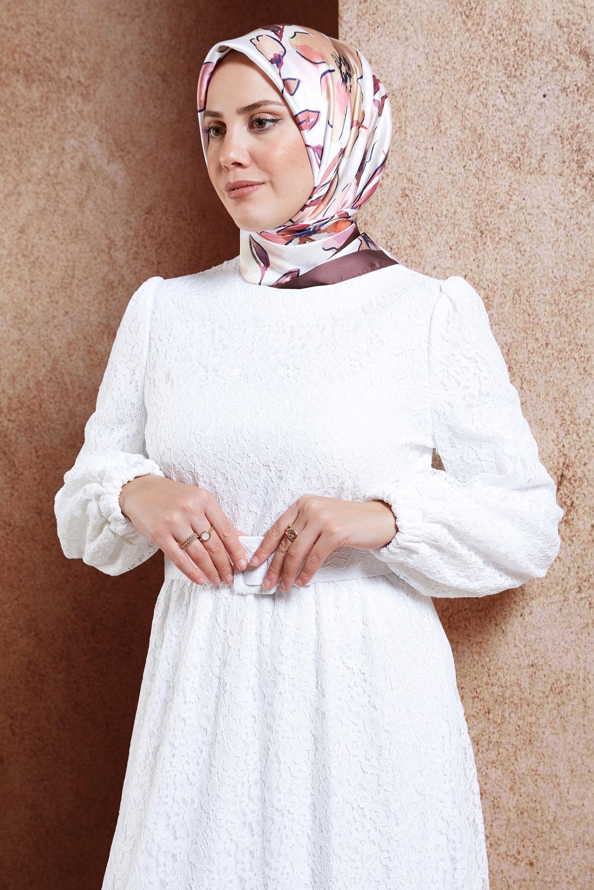 Tesettür giyim RENKSİZ ALVİNA DİJİTAL EŞARP 3223