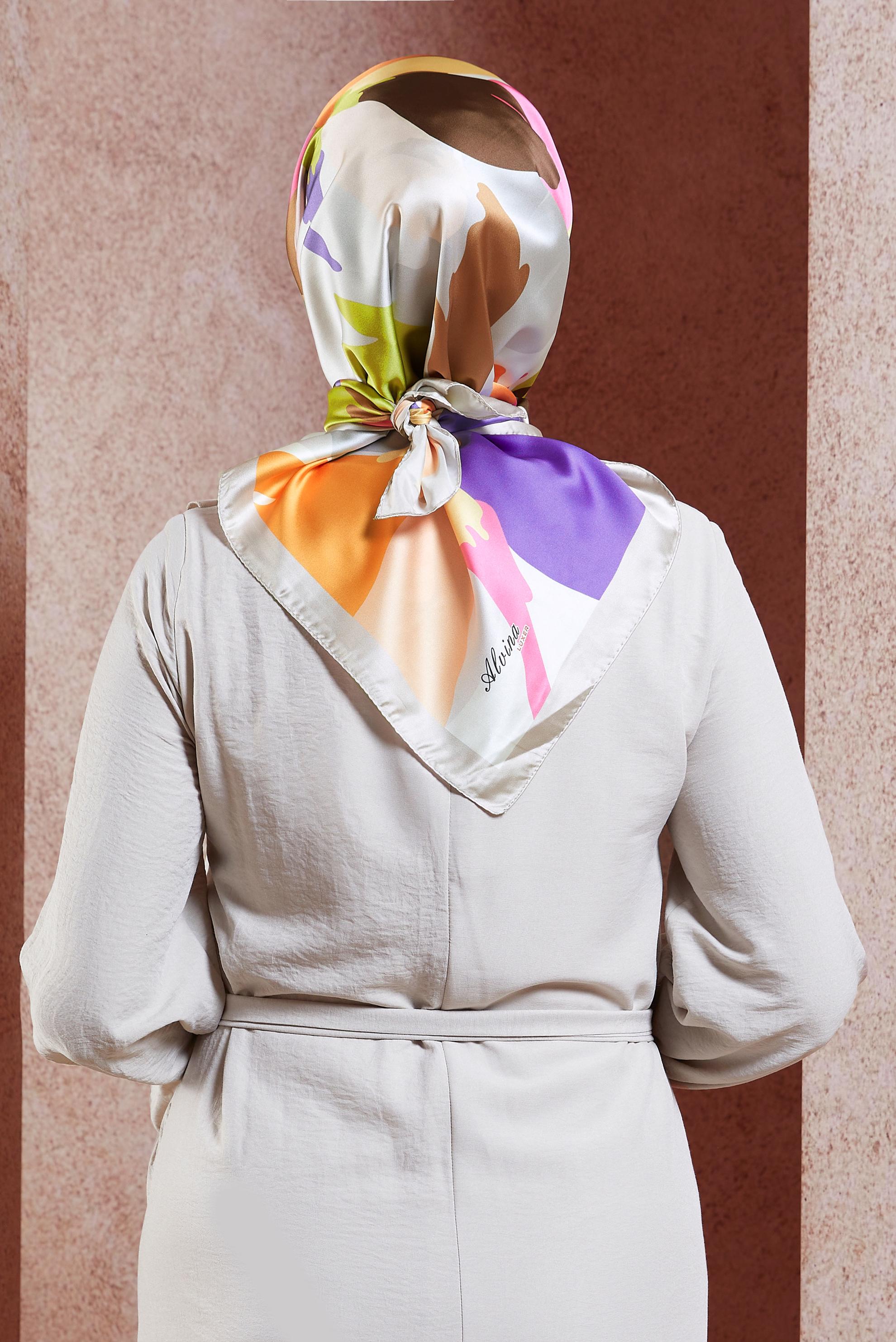 Vêtements hijab BEIGE ÉCHARPE À MOTIF ALVINA 3288