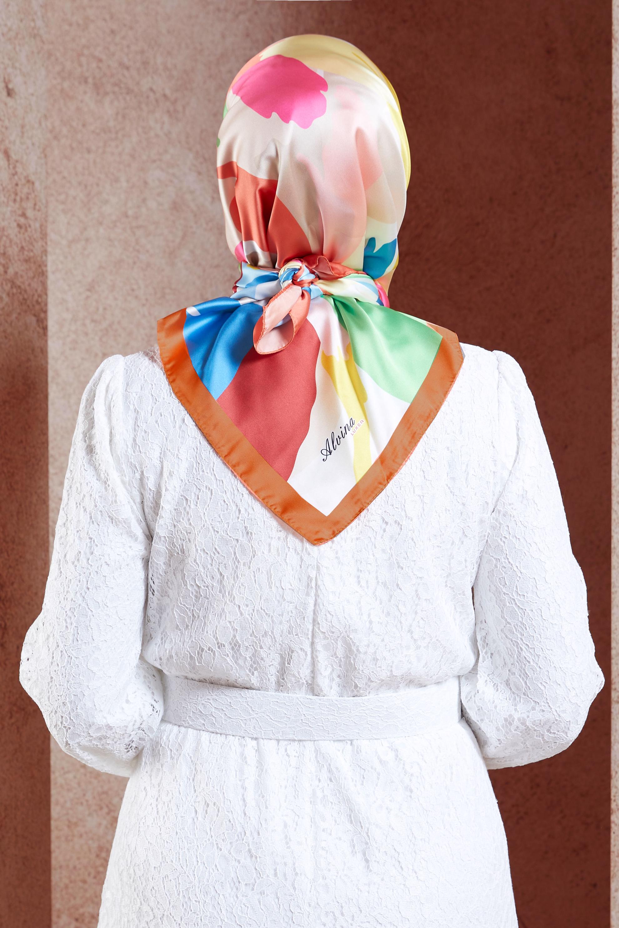 Vêtements hijab ORANGE ÉCHARPE À MOTIF ALVINA 3288