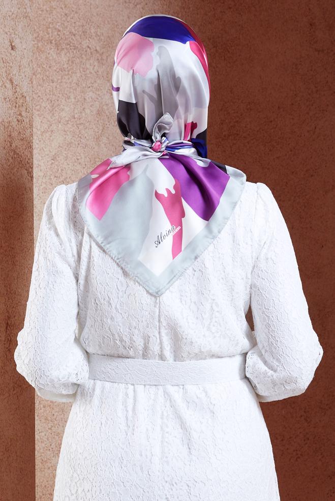 Tesettür giyim GÜMÜŞ ALVİNA DİJİTAL EŞARP 3288 - ALVİNA