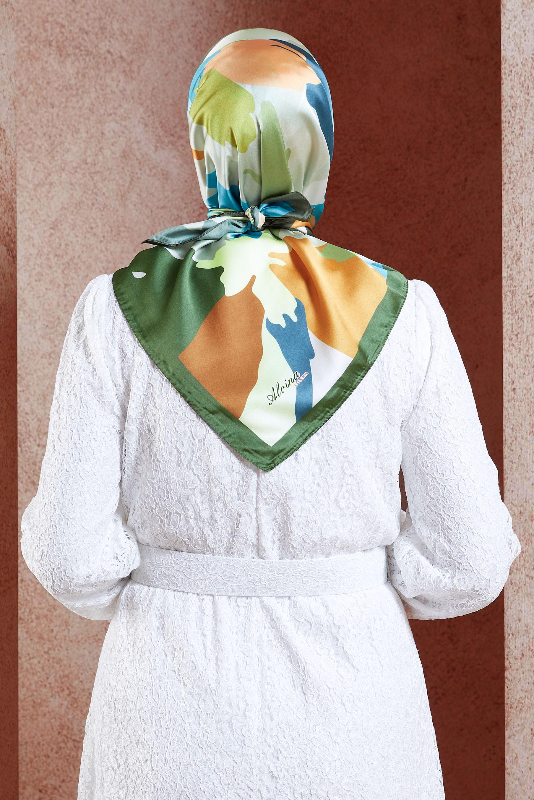 Vêtements hijab KAKI ÉCHARPE À MOTIF ALVINA 3288