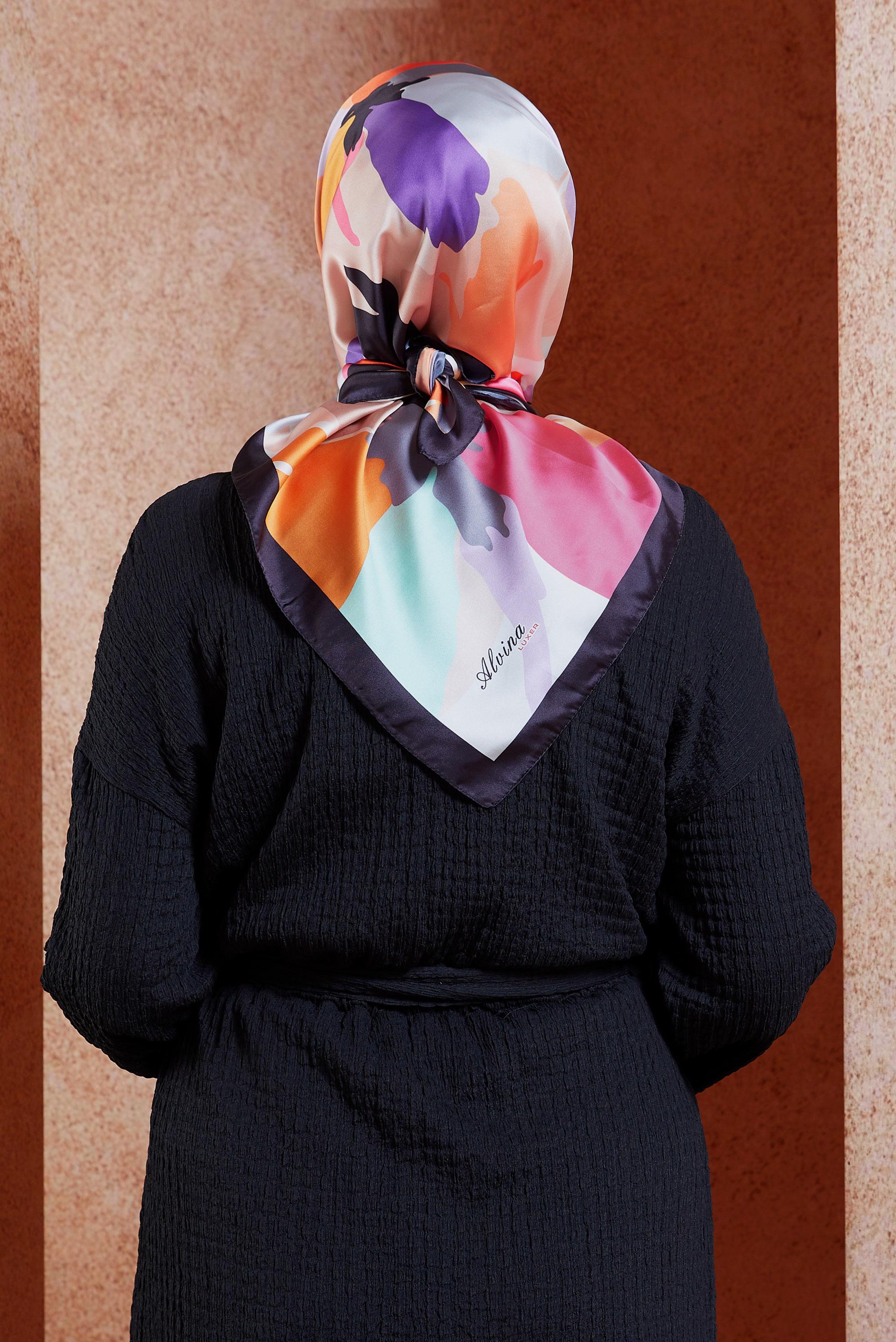 Tesettür giyim SİYAH ALVİNA DİJİTAL EŞARP 3288