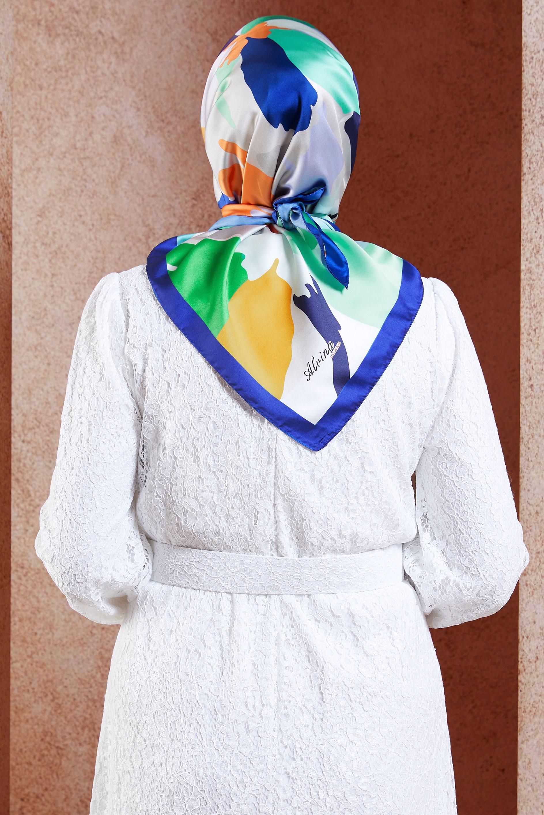 Hijab clothing NAVY BLUE ALVINA PATTERNED SCARF 3288