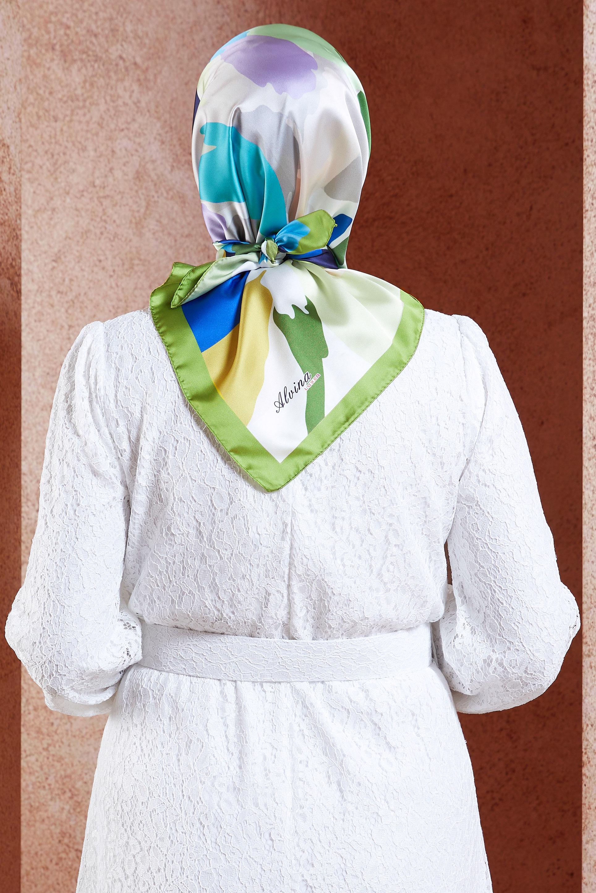 Tesettür giyim YEŞİL ALVİNA DİJİTAL EŞARP 3288