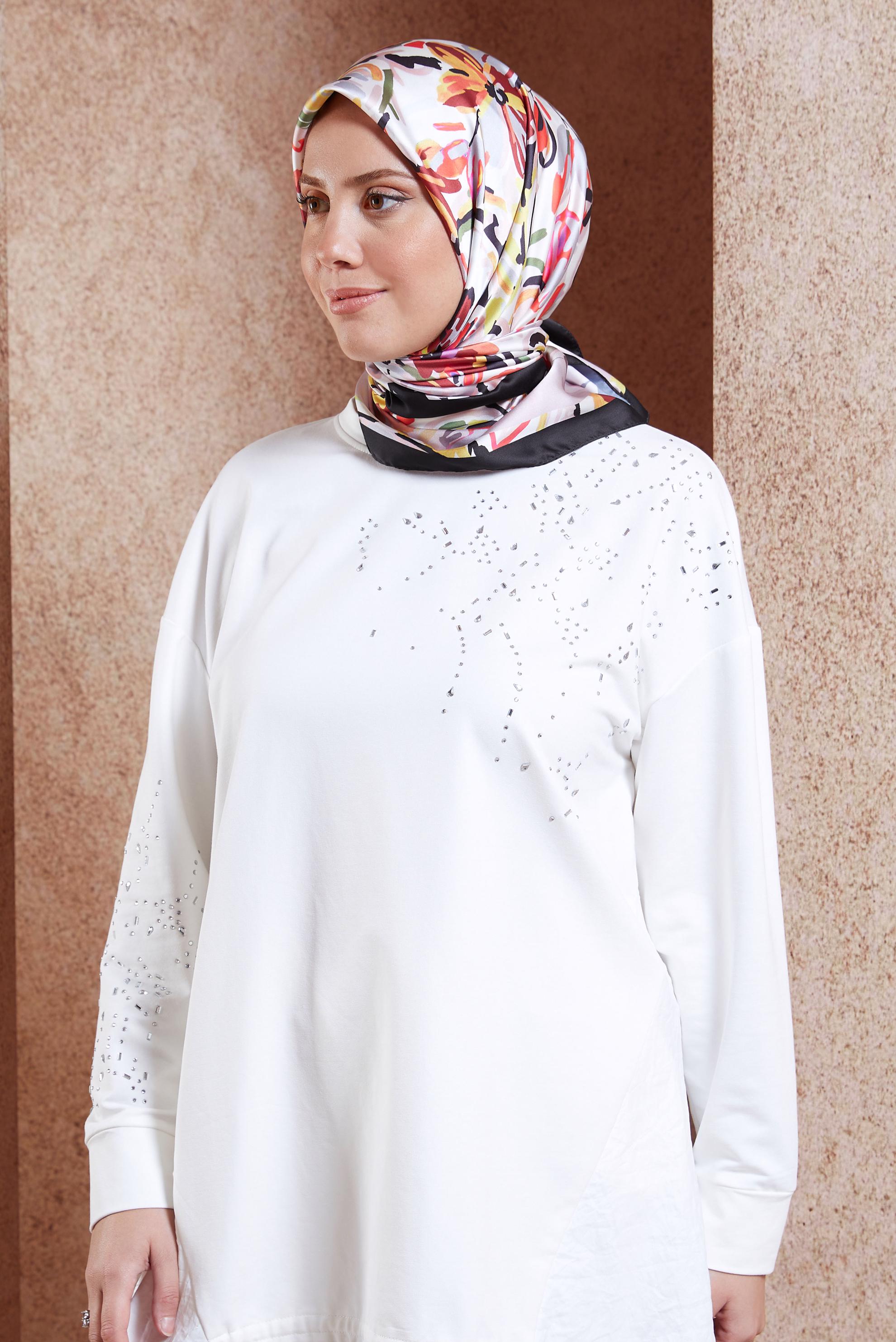 Tesettür giyim SİYAH ALVİNA DİJİTAL EŞARP 3313