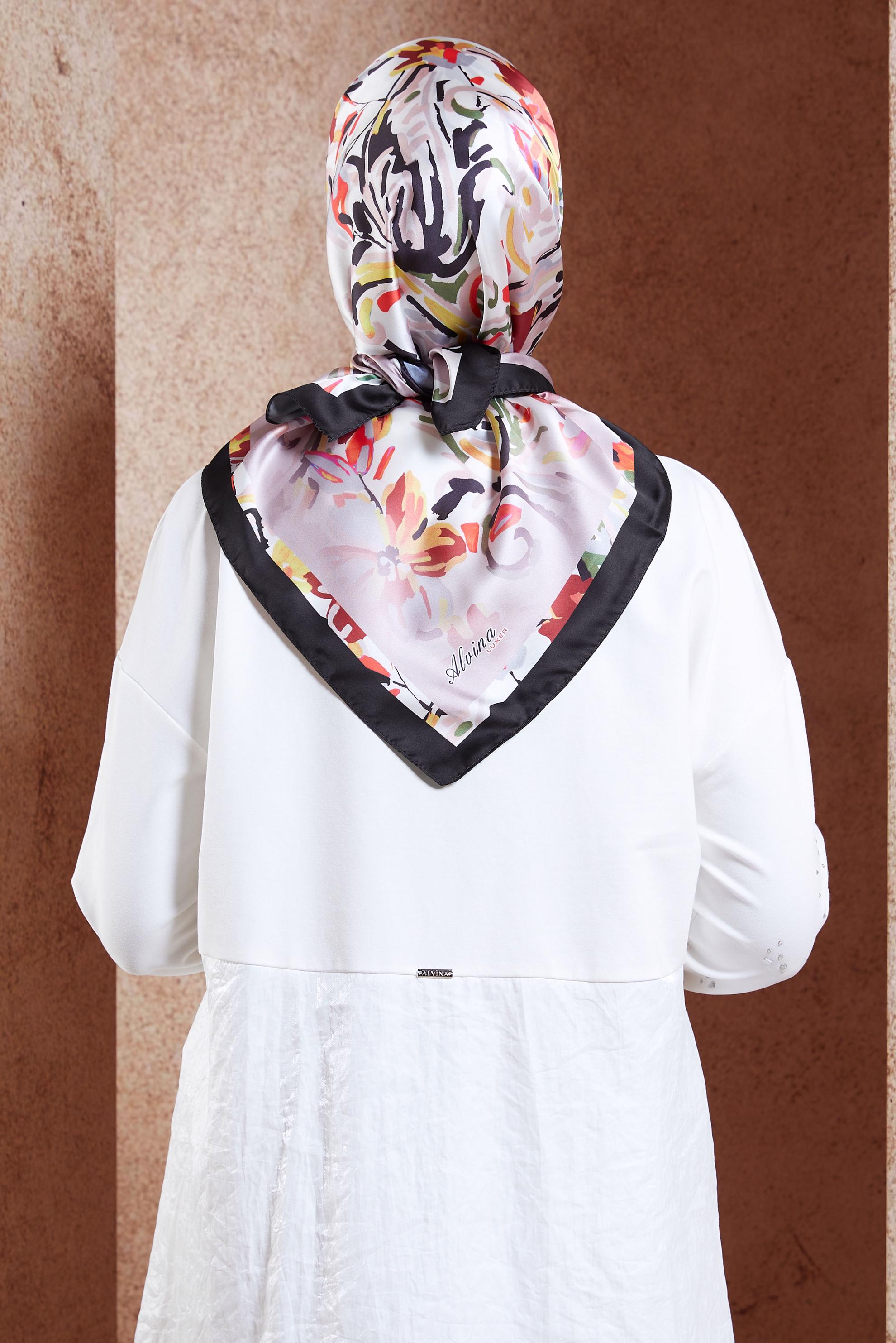 Tesettür giyim SİYAH ALVİNA DİJİTAL EŞARP 3313