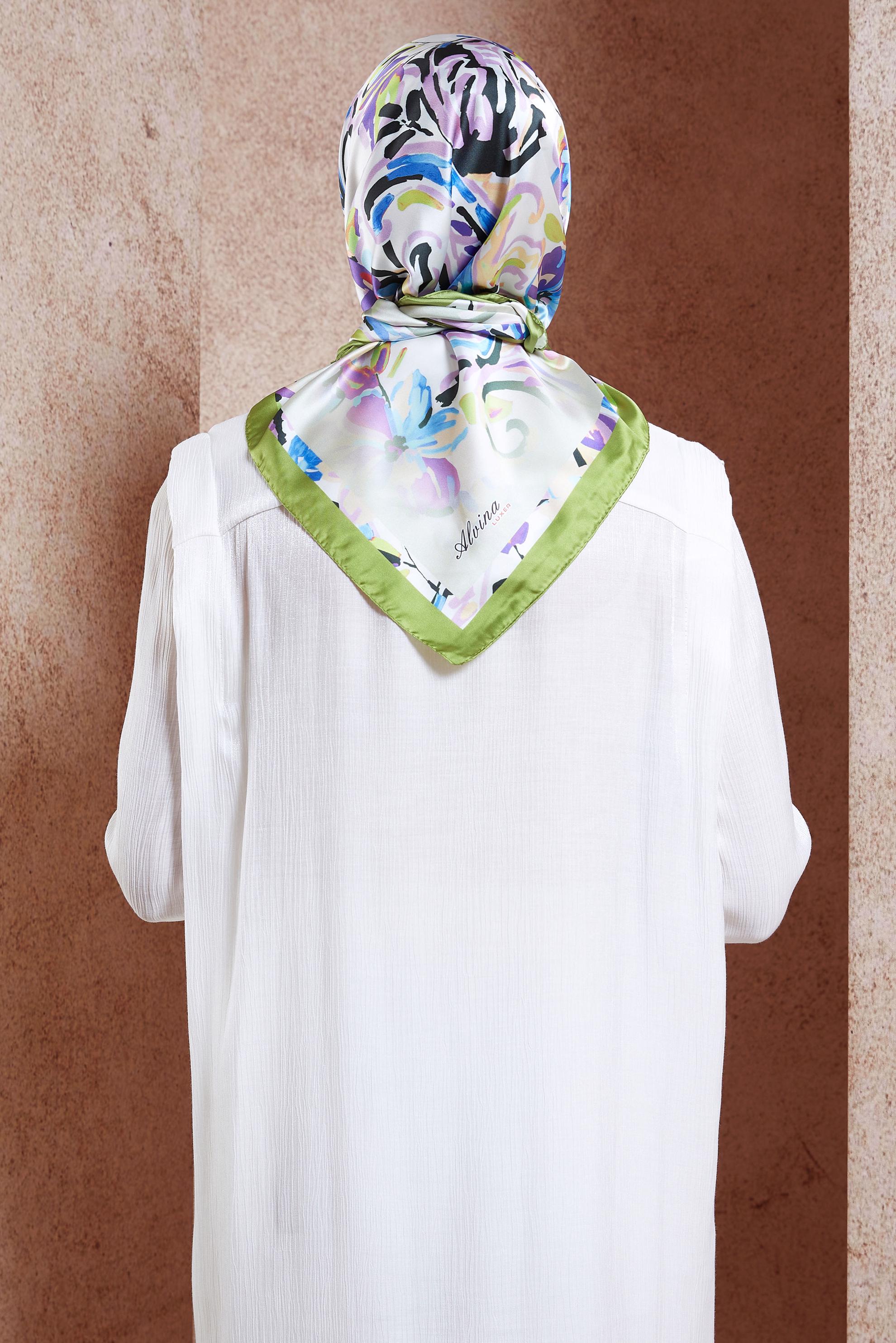 Hijab clothing GREEN ALVINA PATTERNED SCARF 3313