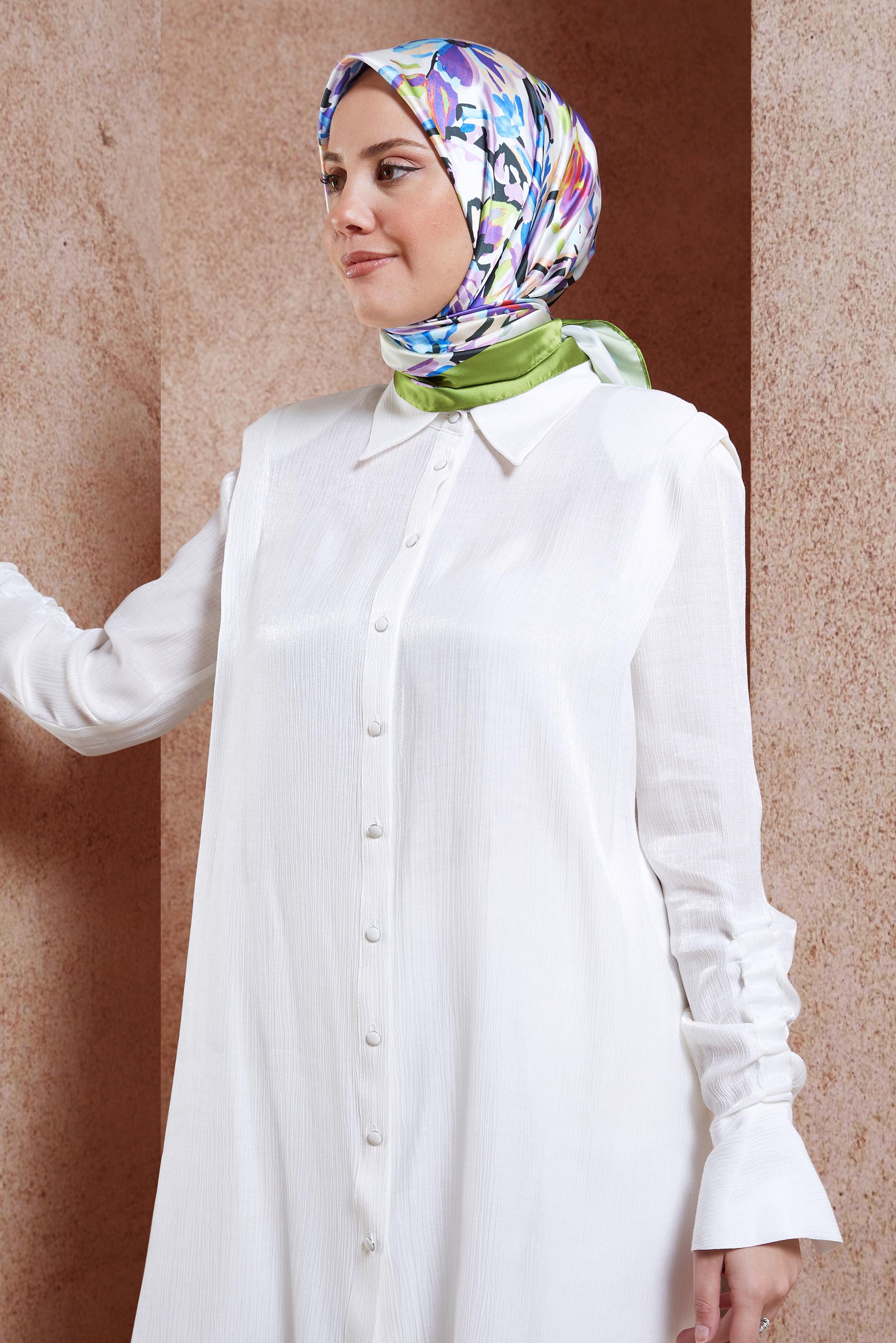 Vêtements hijab GRIS ÉCHARPE À MOTIFS ALVINA 3313