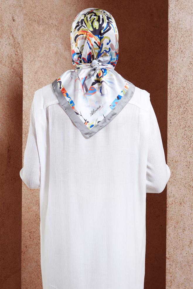 Tesettür giyim GRİ ALVİNA DİJİTAL EŞARP 3313 - ALVİNA