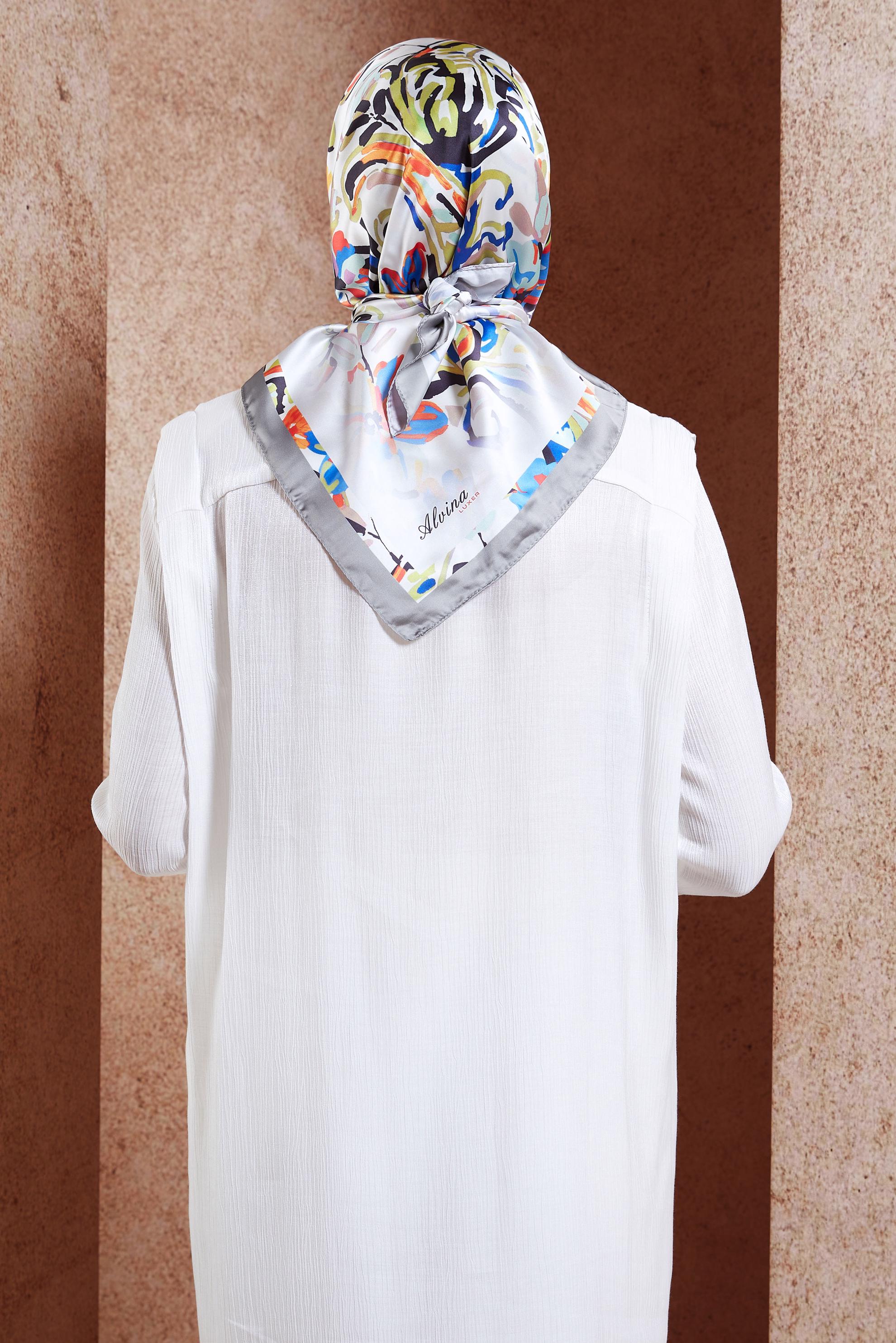 Vêtements hijab GRIS ÉCHARPE À MOTIFS ALVINA 3313