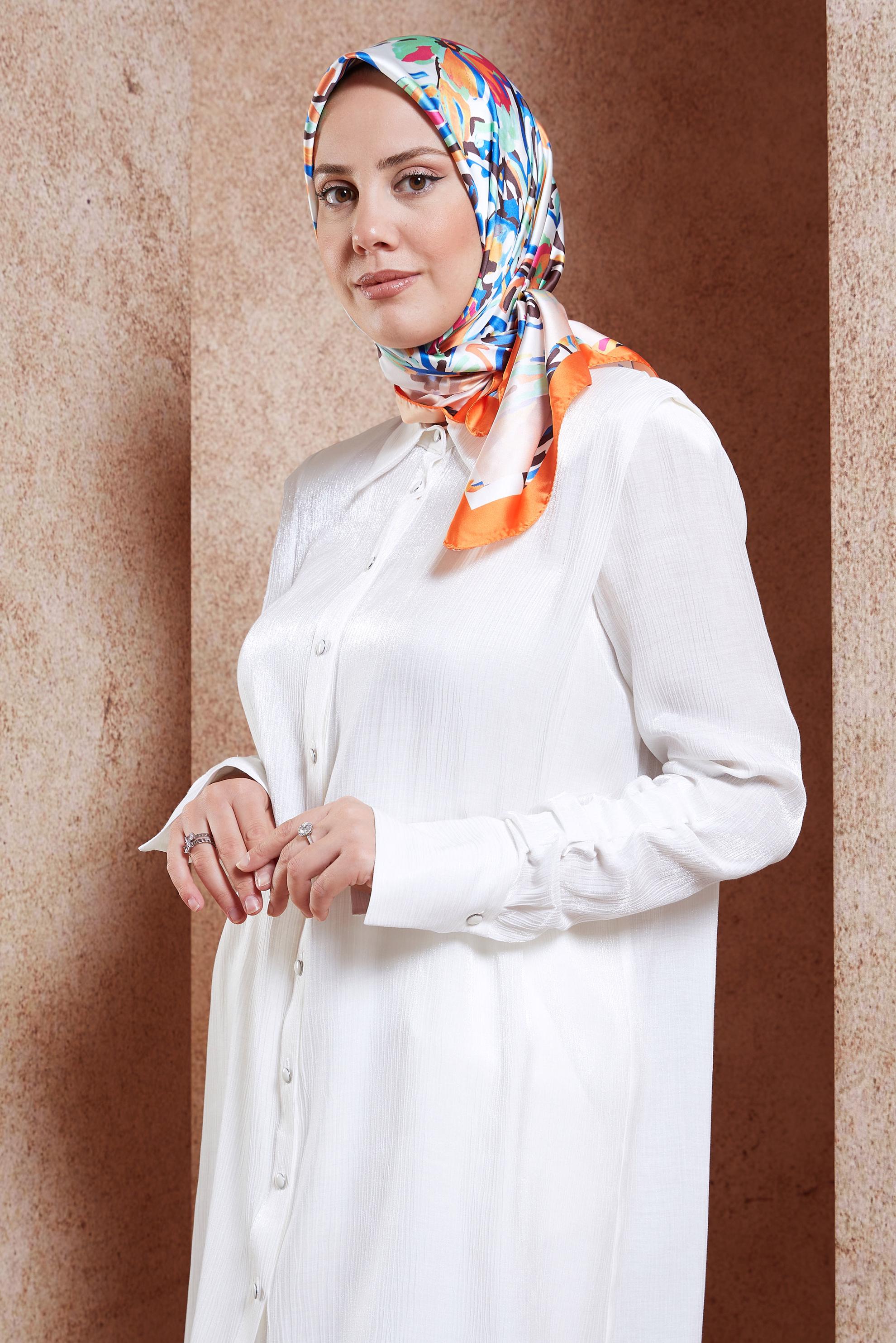 Vêtements hijab ORANGE ÉCHARPE À MOTIFS ALVINA 3313
