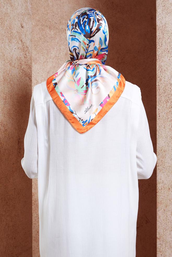 Tesettür giyim TURUNCU ALVİNA DİJİTAL EŞARP 3313 - ALVİNA