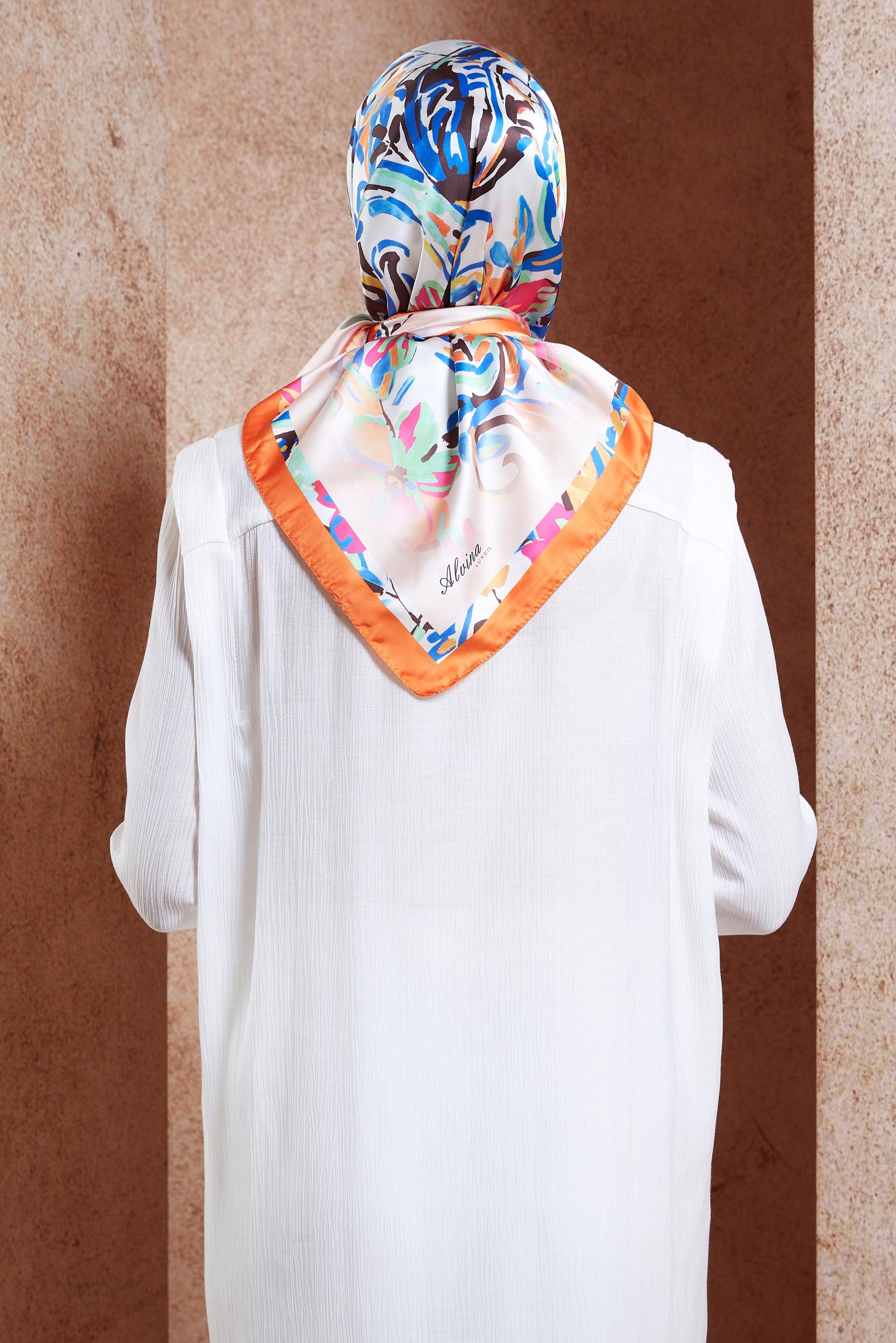 Vêtements hijab ORANGE ÉCHARPE À MOTIFS ALVINA 3313