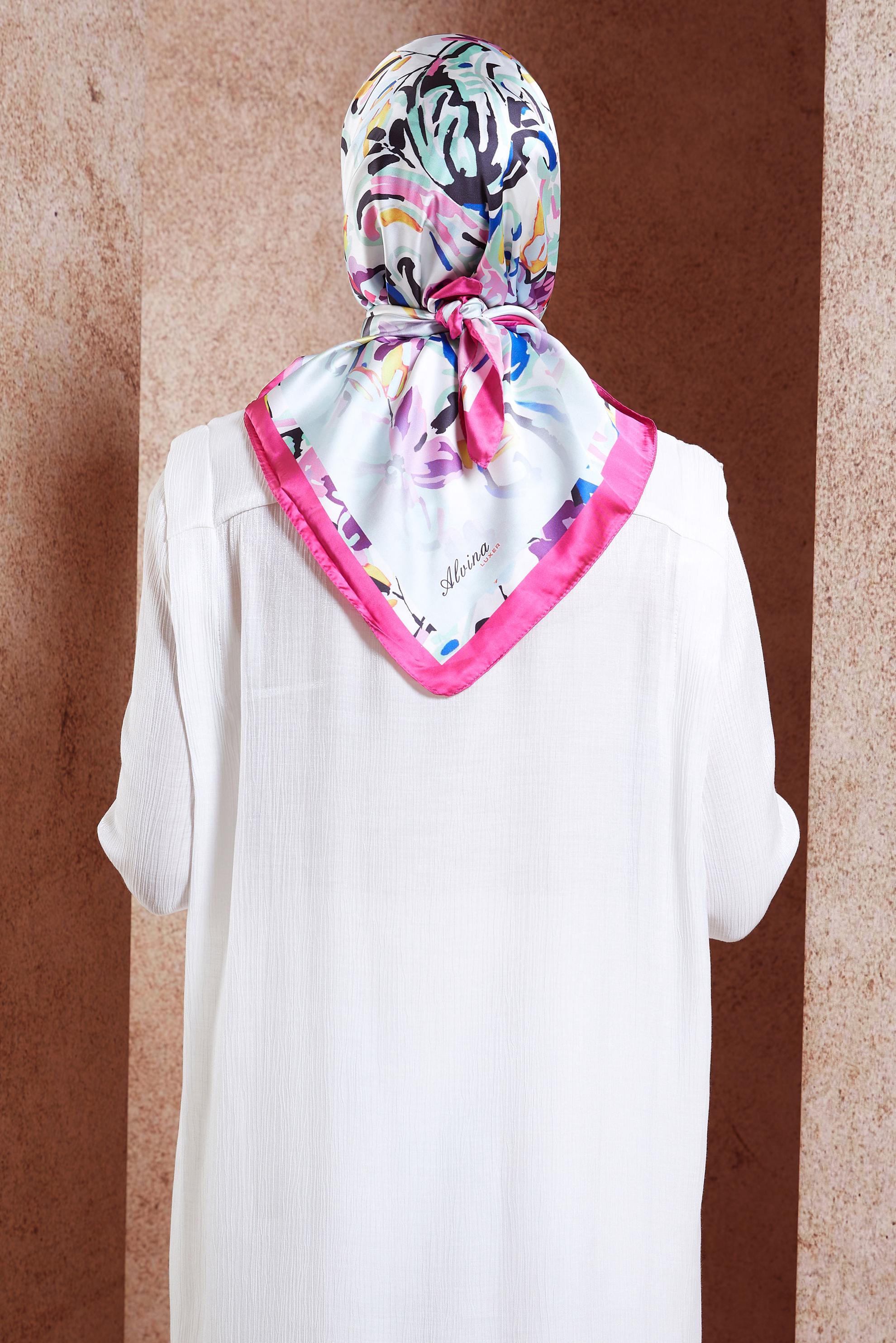 Tesettür giyim FUŞYA ALVİNA DİJİTAL EŞARP 3313